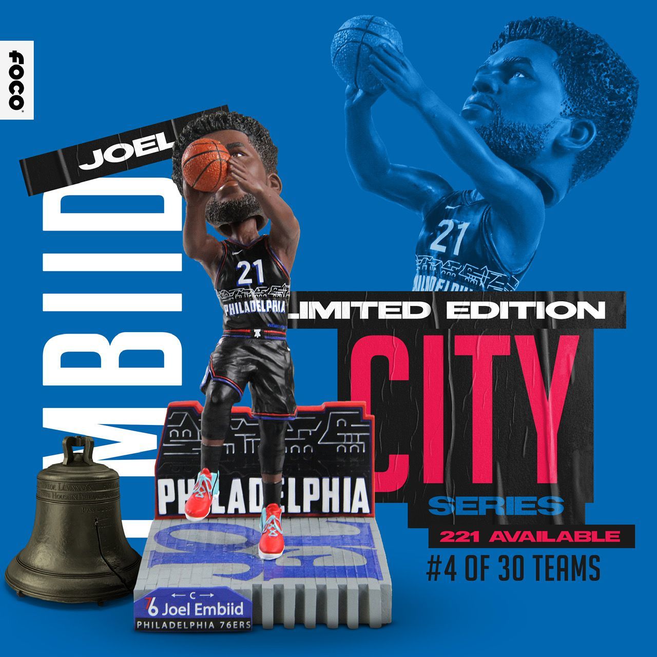 Joel Embiid Philadelphia 76ers 2023 City Jersey Bobblehead NBA Basketball  at 's Sports Collectibles Store