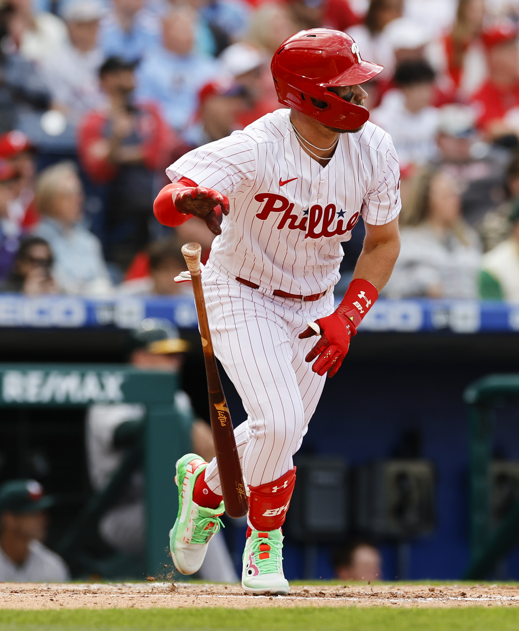 Philadelphia Phillies win over Oakland A's with Kyle Schwarber's 426-foot  home run in first at bat