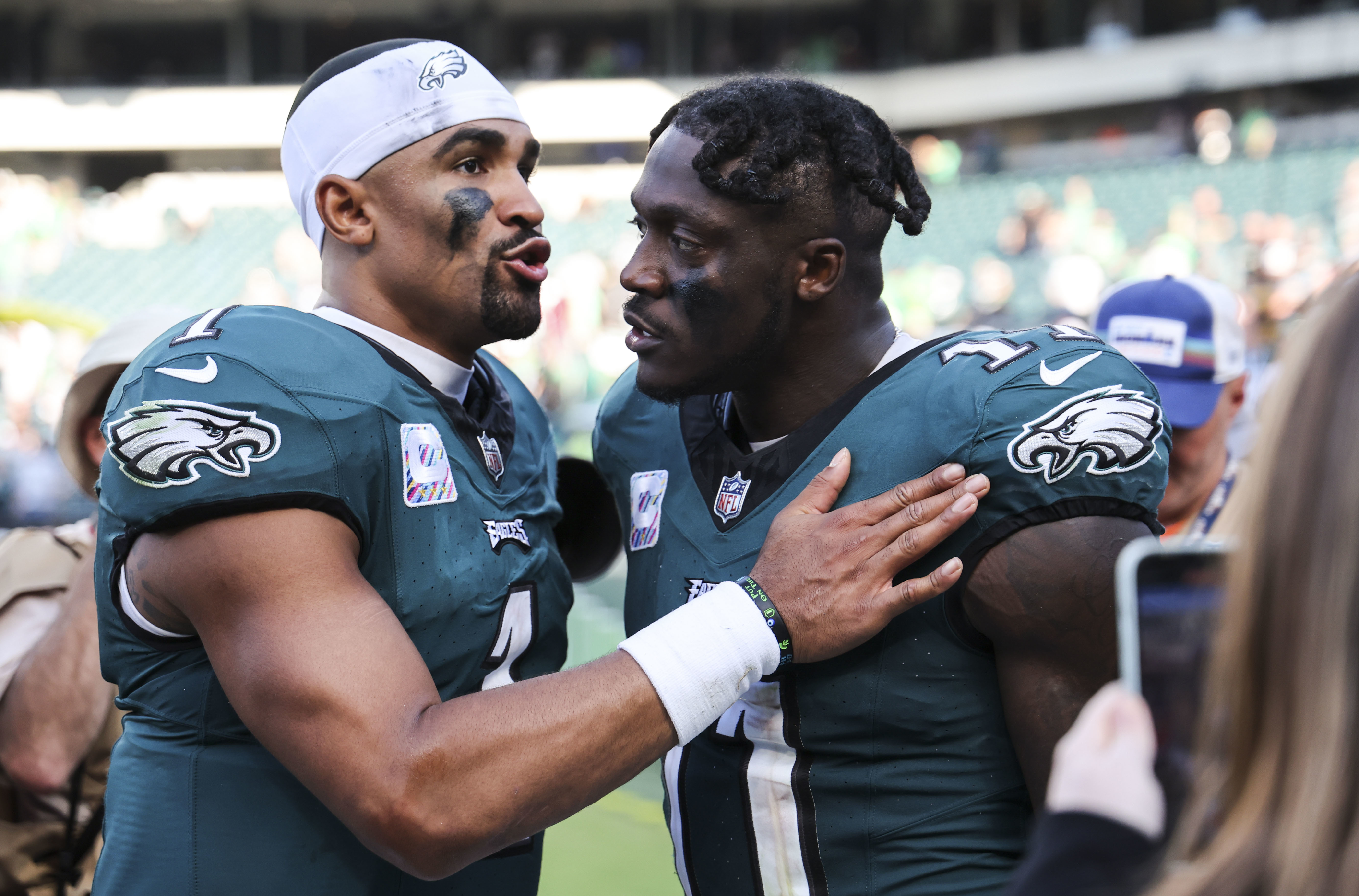 Eagles quarterback Jalen Hurts wakes up and finds his playmakers in overtime