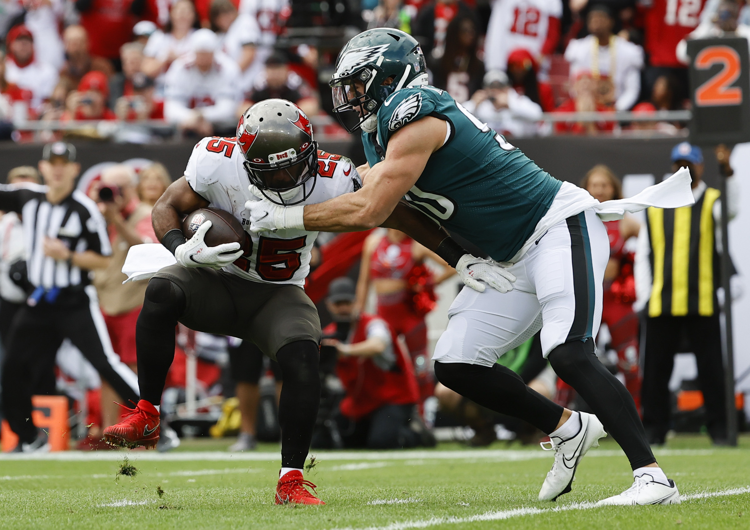 WATCH: Jalen Hurts Almost Wrecks Cameraman During Buccaneers