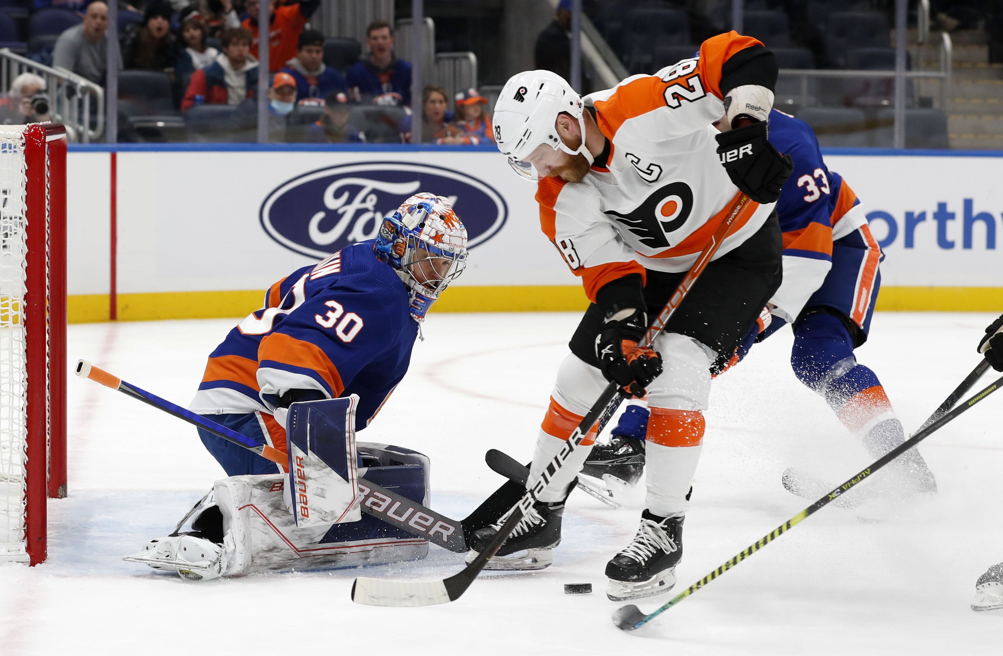 Islanders Ilya Sorokin pulls off save of the year against New York Rangers