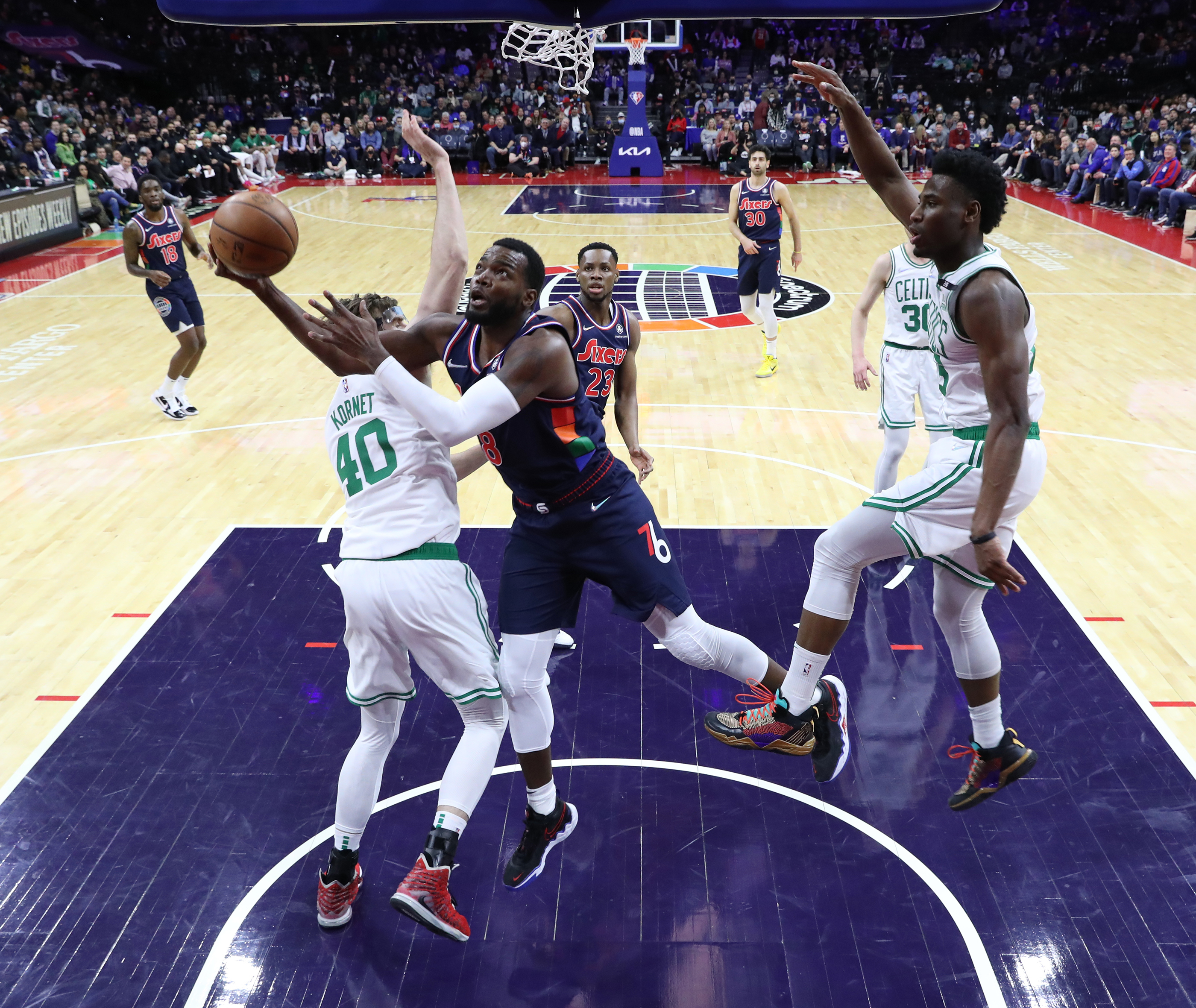 Sixers-Celtics: Paul Millsap connects from 3 in Philly debut – NBC