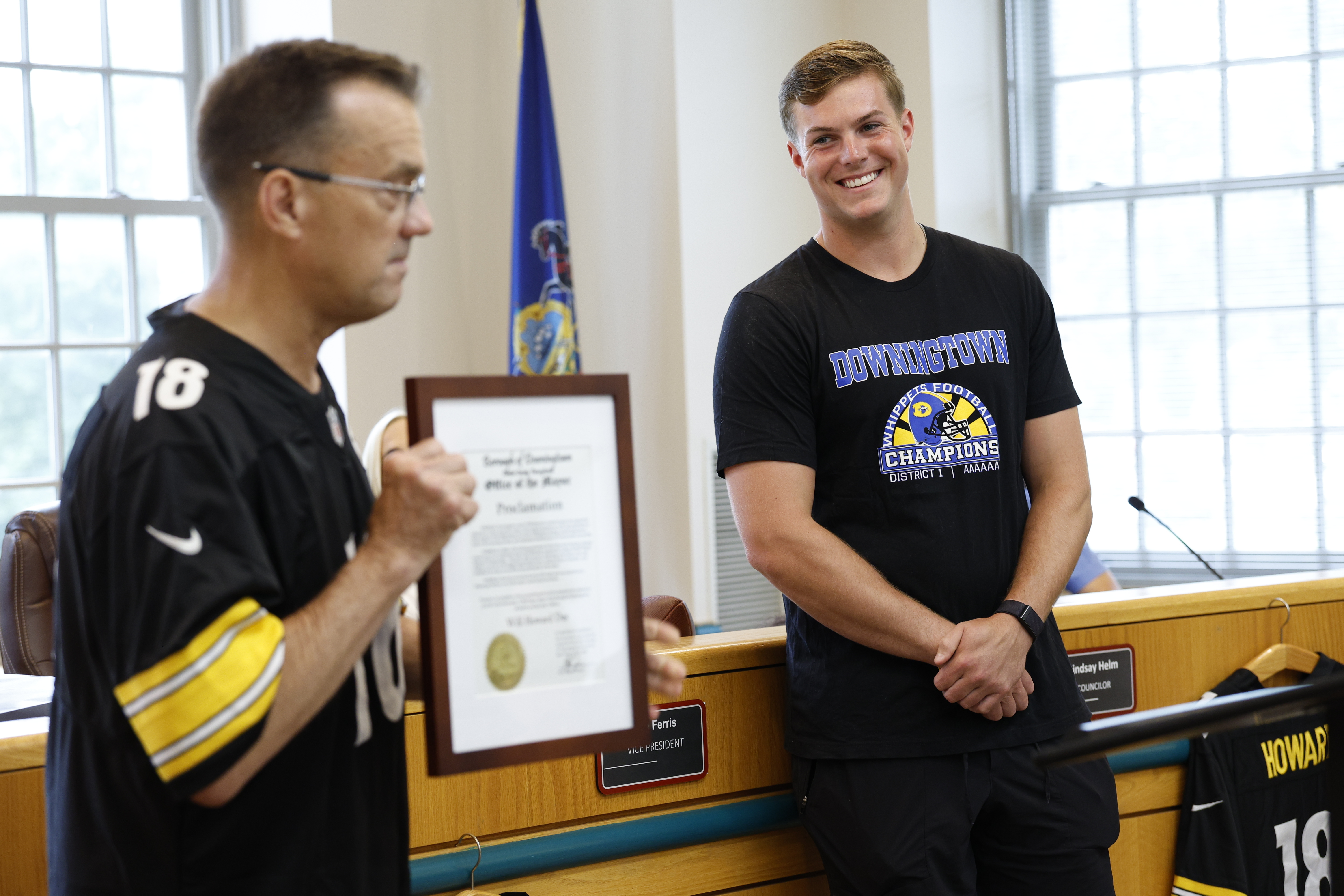 Will Howard gets a hero's welcome in Downingtown