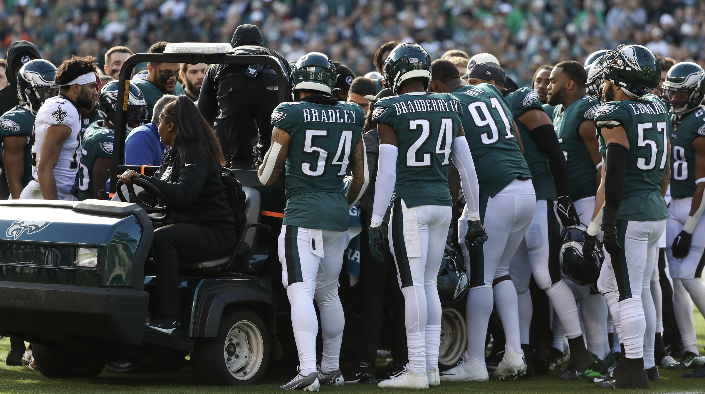 Philadelphia Eagles' Josh Sweat Hospitalized After Neck Injury - E! Online