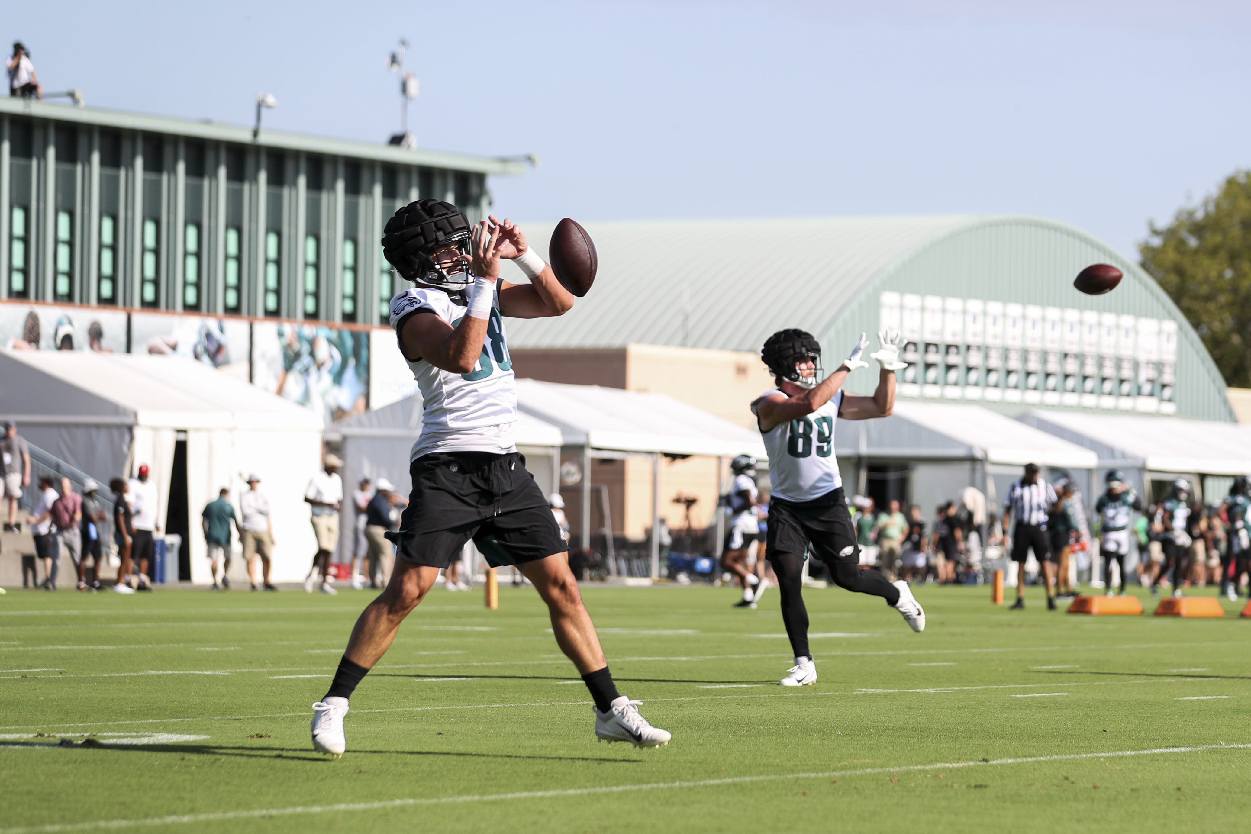 Philadelphia Eagles wide receiver Zach Pascal (3) runs up the field during  an NFL preseason football game against the Cleveland Browns, Sunday, Aug.  21, 2022, in Cleveland. (AP Photo/Kirk Irwin Stock Photo - Alamy