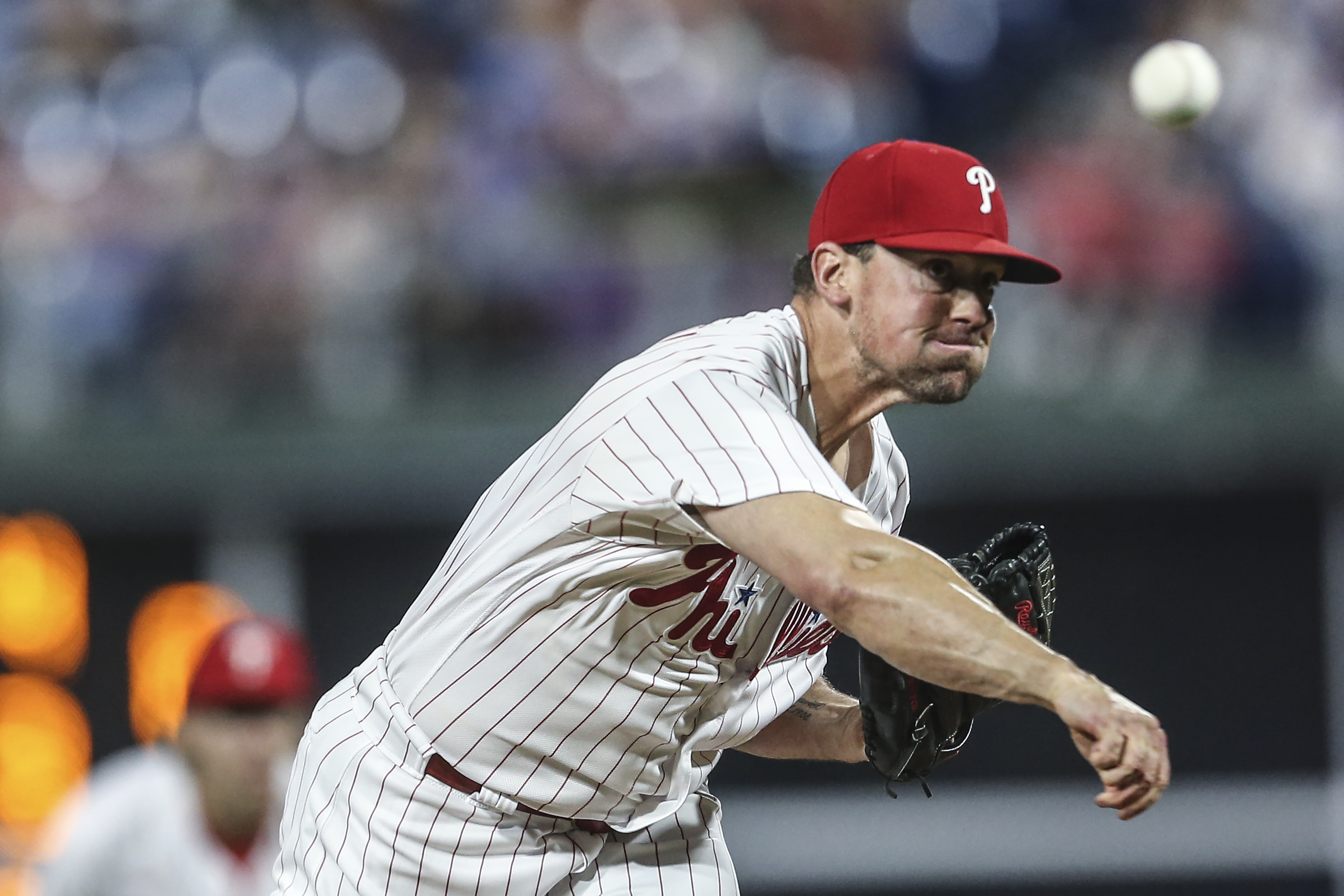 Rhys Hoskins throws out first pitch before Game 1 of Phillies-Marlins - CBS  Philadelphia