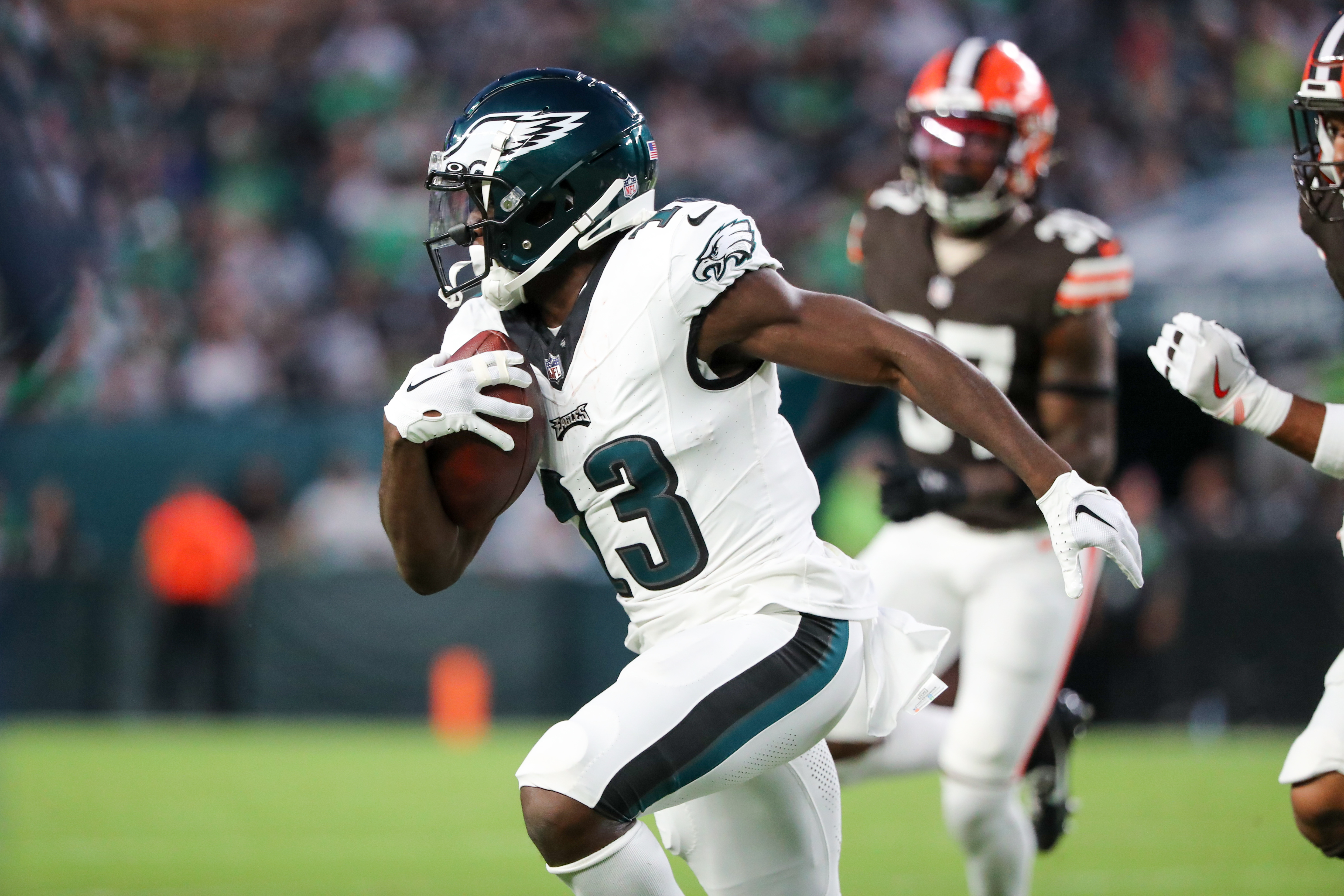 Philadelphia Eagles cornerback Kelee Ringo (37) in action prior to the NFL  preseason football game against the Cleveland Browns, Thursday, Aug. 17,  2023, in Philadelphia. The game ends in a 18-18 tie. (