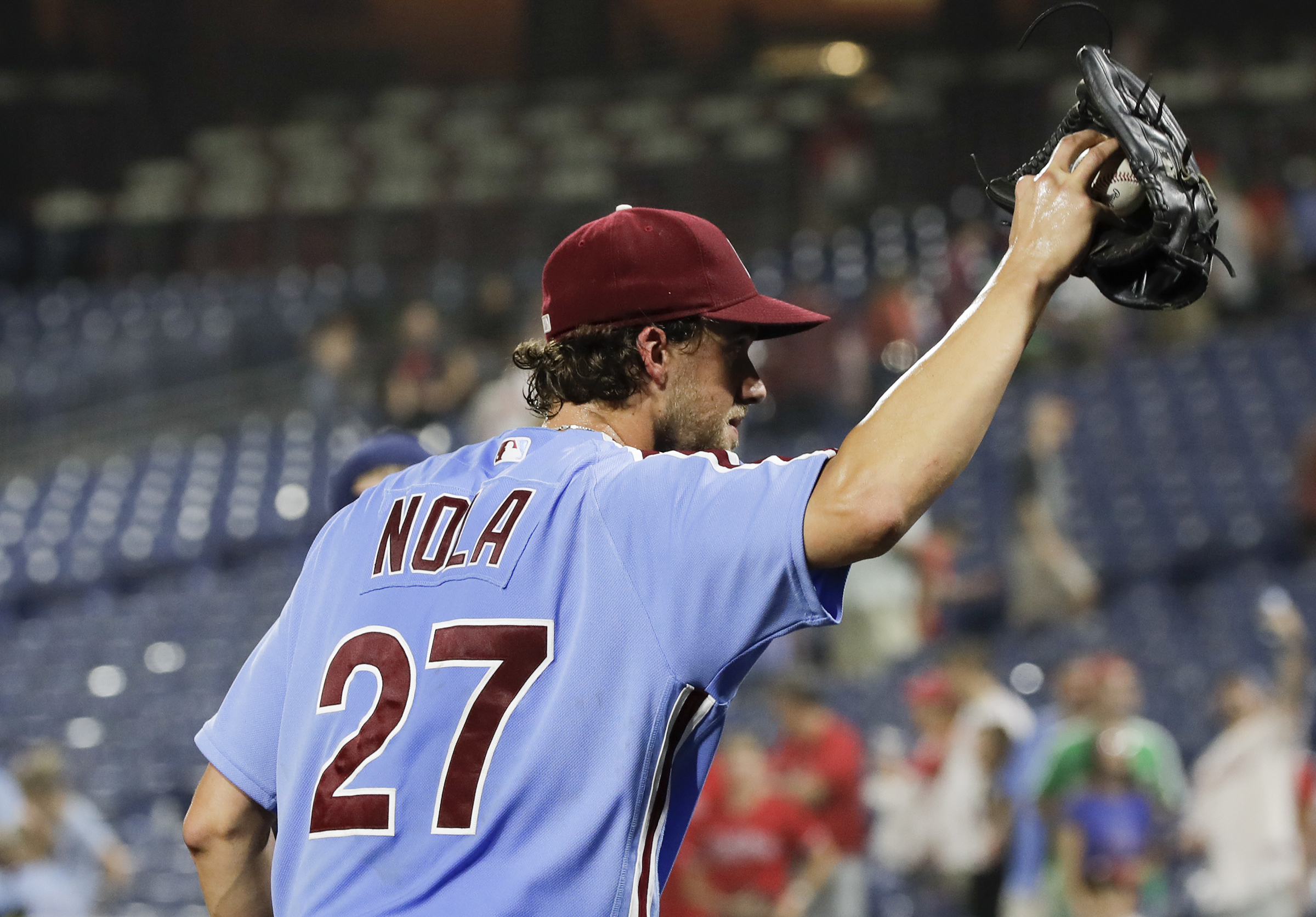 Aaron Nola's cap tip might have had extra meaning in Phillies' playoff  clincher 