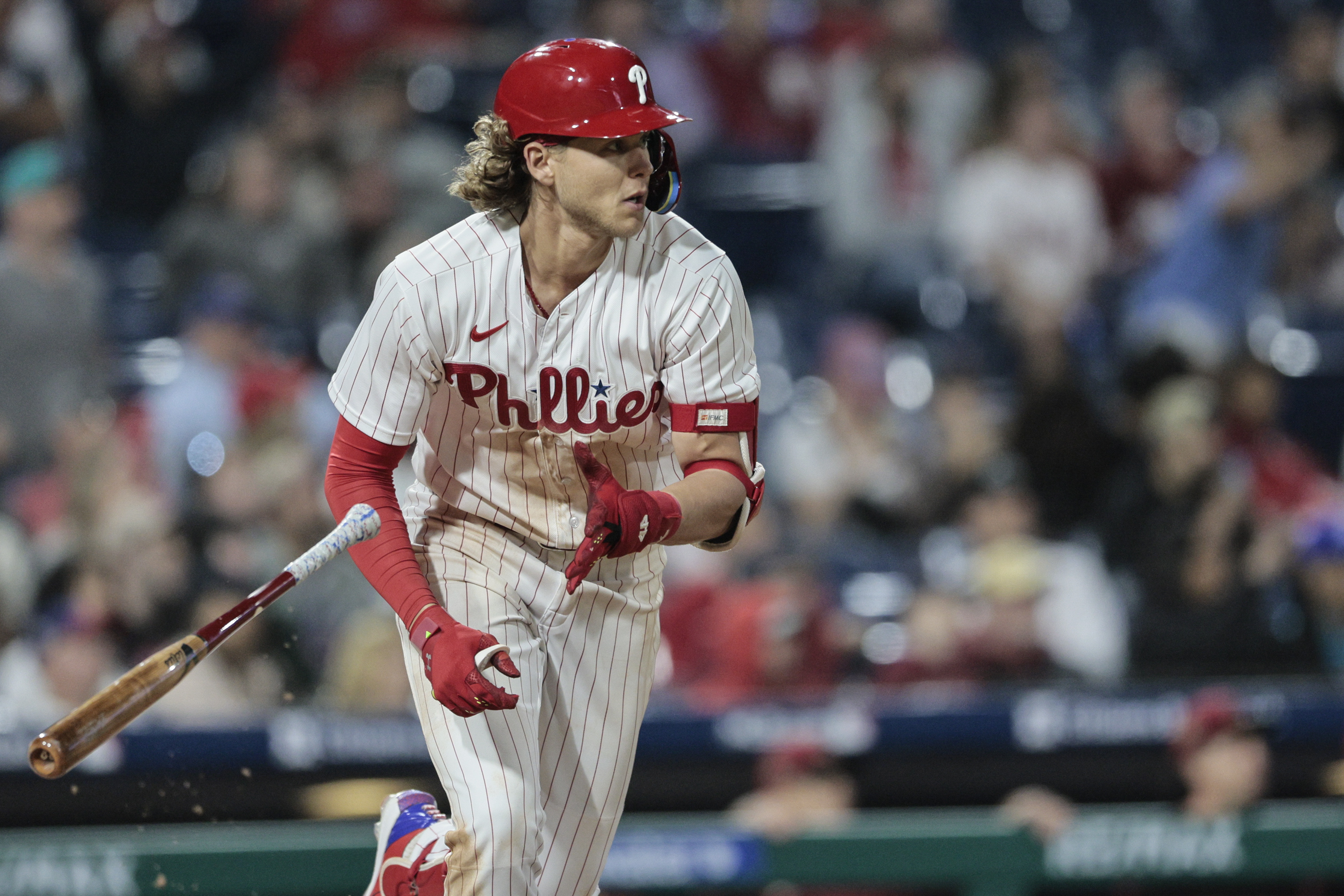 Phillies center fielder Brandon Marsh scratched with right shoulder  inflammation