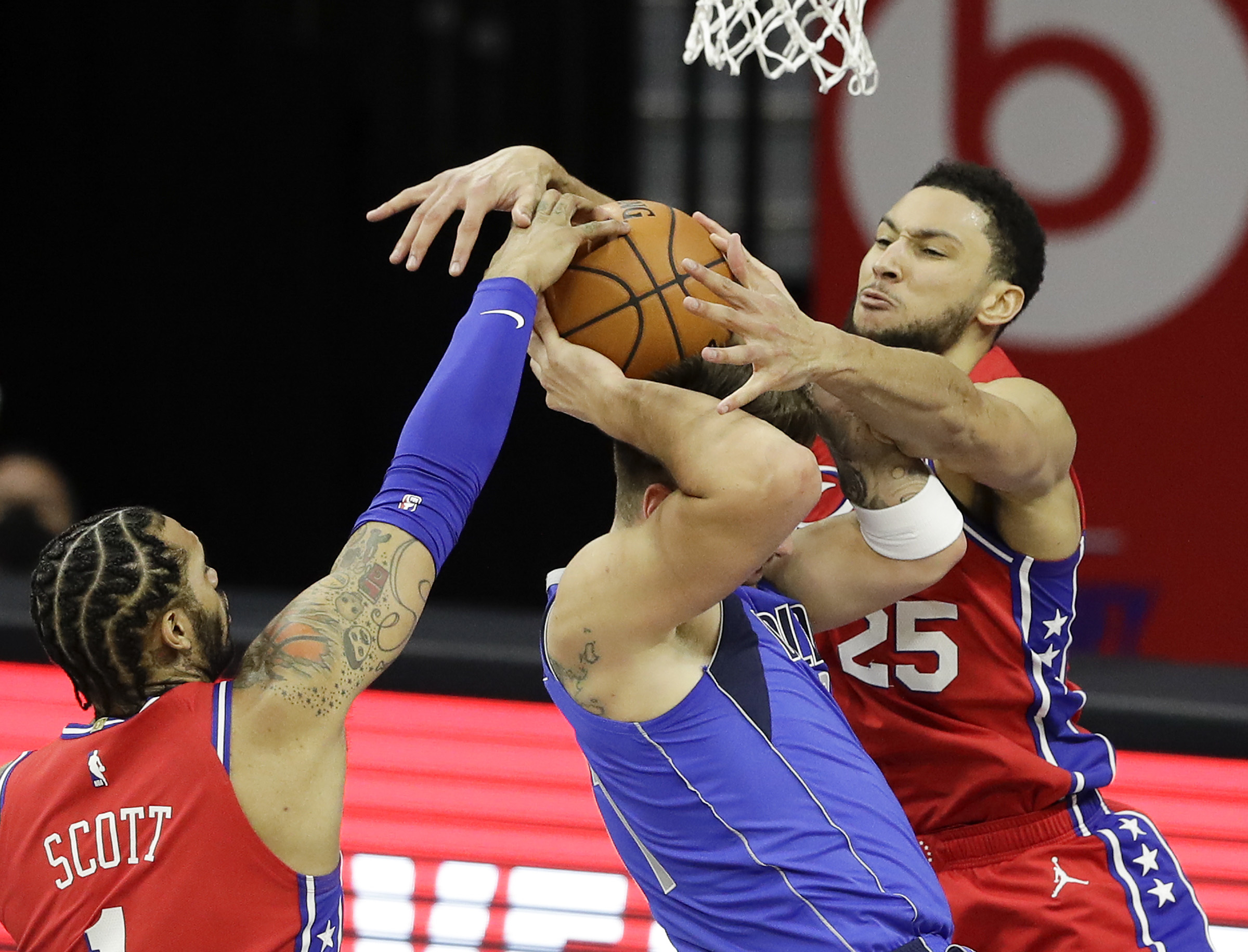 Ben Simmons Philadelphia 76Ers Right Dunks Dallas Mavericks