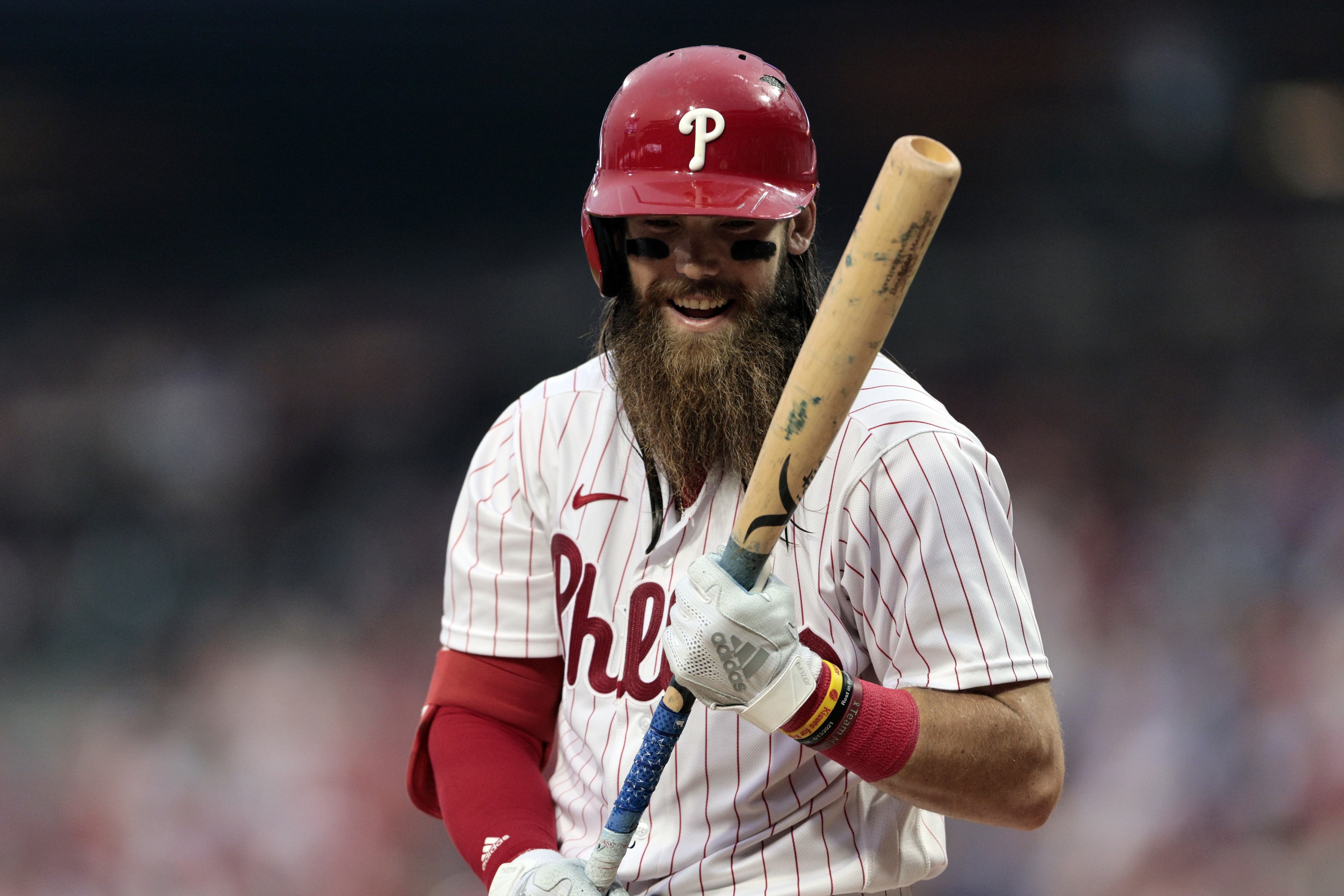 Why Brandon Marsh's hair always looks greasy during Phillies does