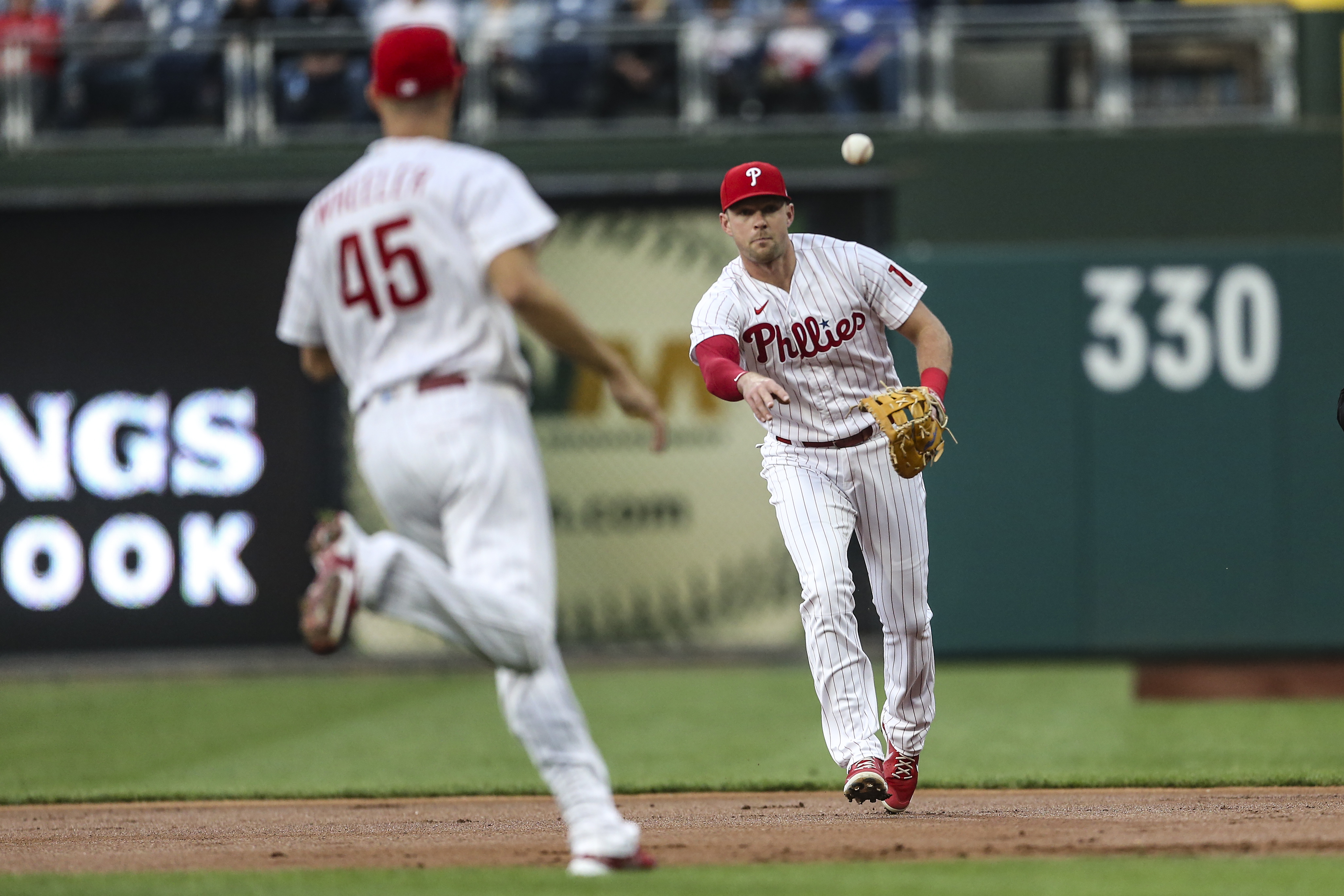 Rhys Hoskins 2023 MLB props, odds: Phillies first baseman carted off after  potentially serious injury Thursday in Grapefruit League game 