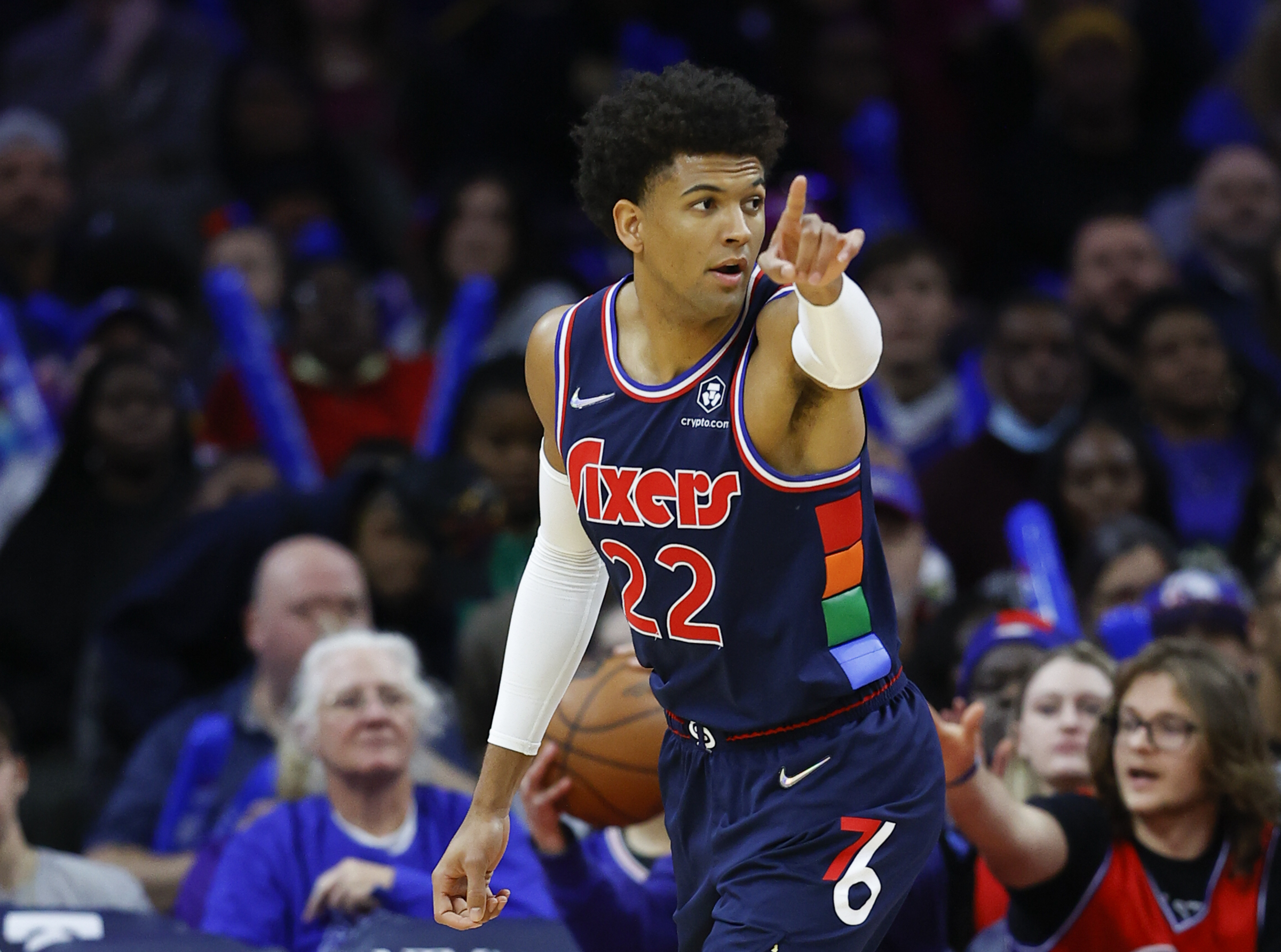 Getty Images - A close up view of the jersey of Matisse Thybulle #22 of the  Philadelphia 76ers during game against the Phoenix Suns at Visa Athletic  Center at ESPN Wide World