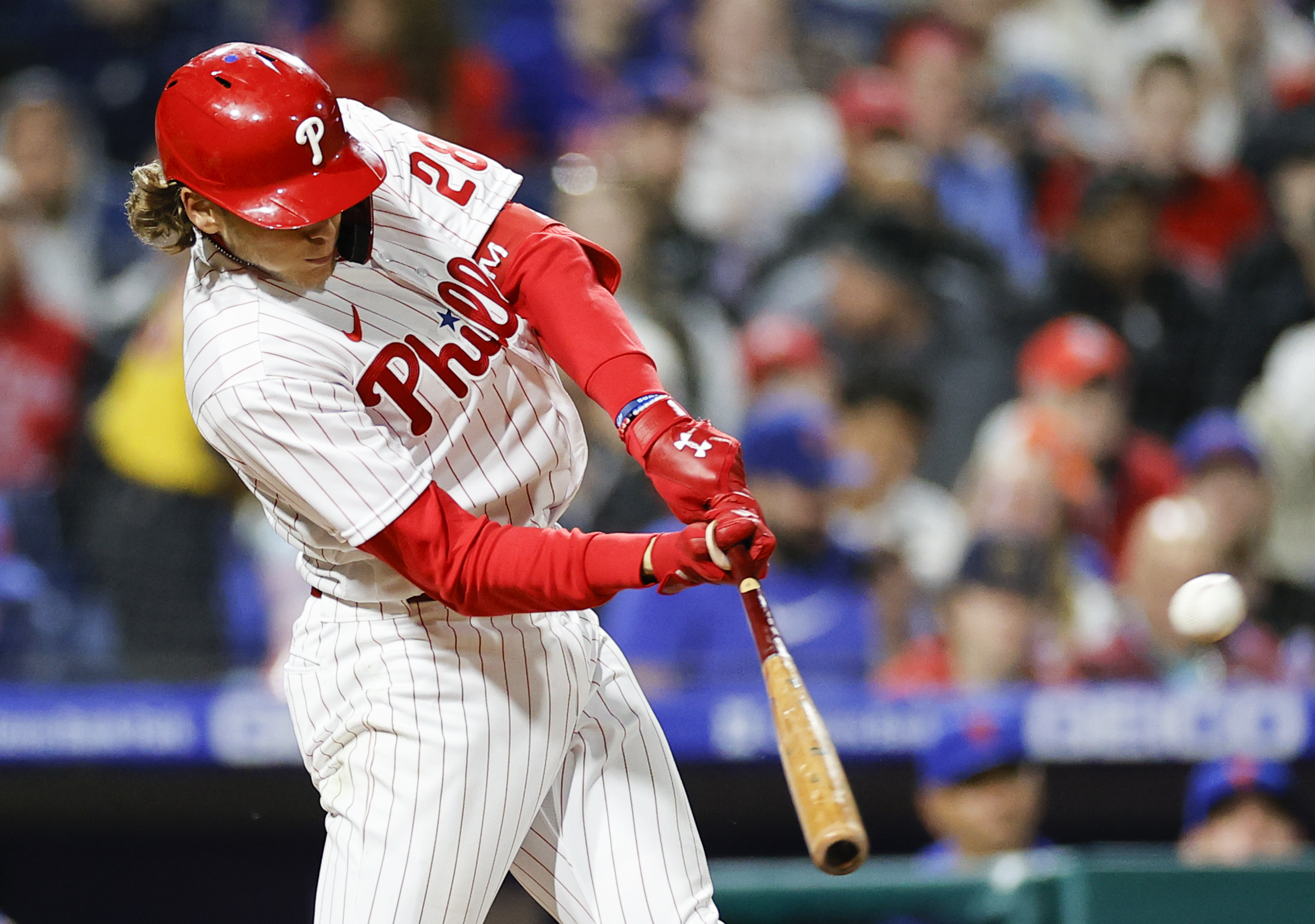 Phillies' Alec Bohm explodes, slams bat after called strike three