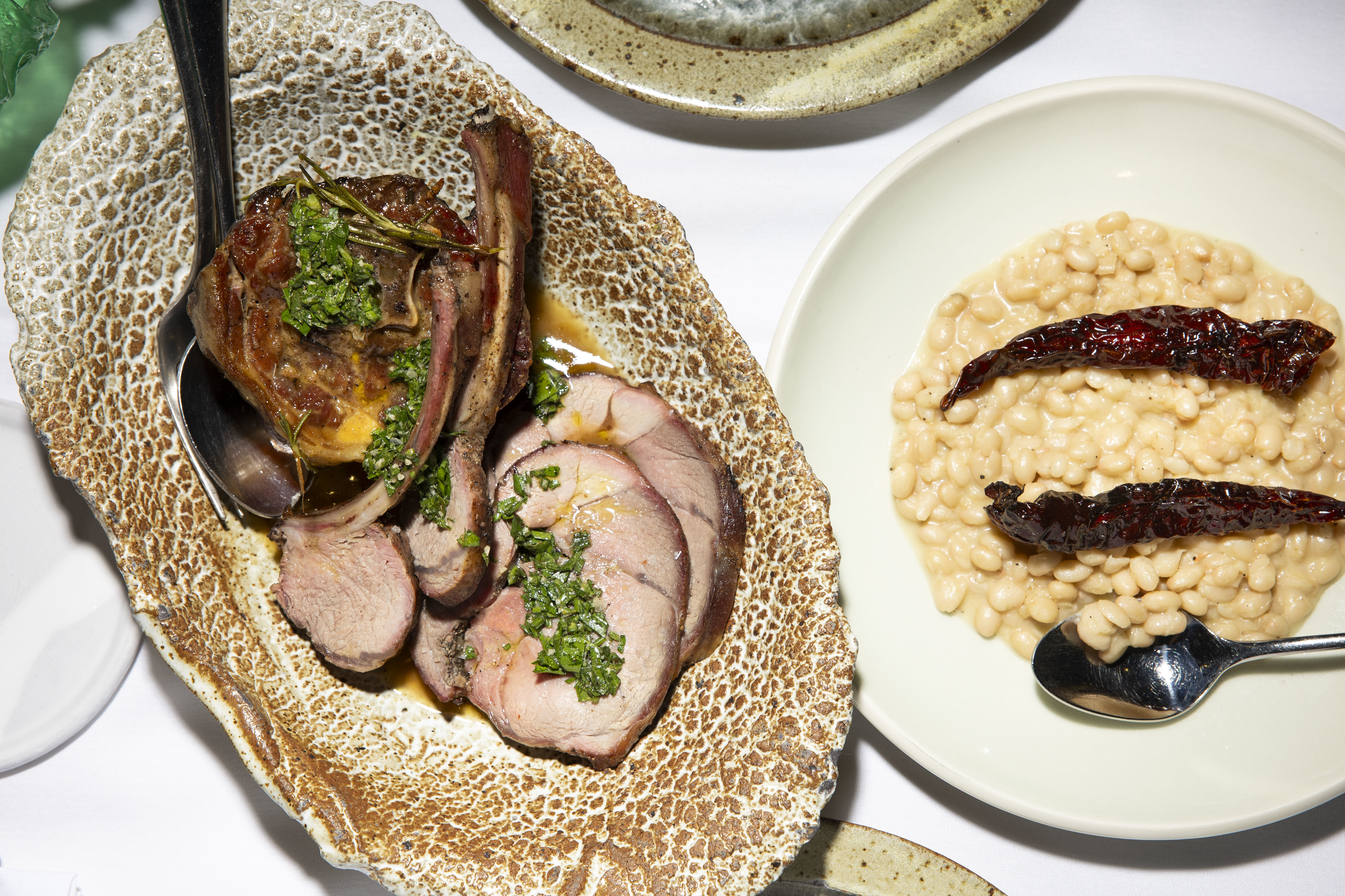 Lamb with purgatorio beans and peperoni cruschi at Andiario in West Chester, Pa. on Thursday, Aug. 8, 2024. Andiario is located at 106 West Gay Street in West Chester.