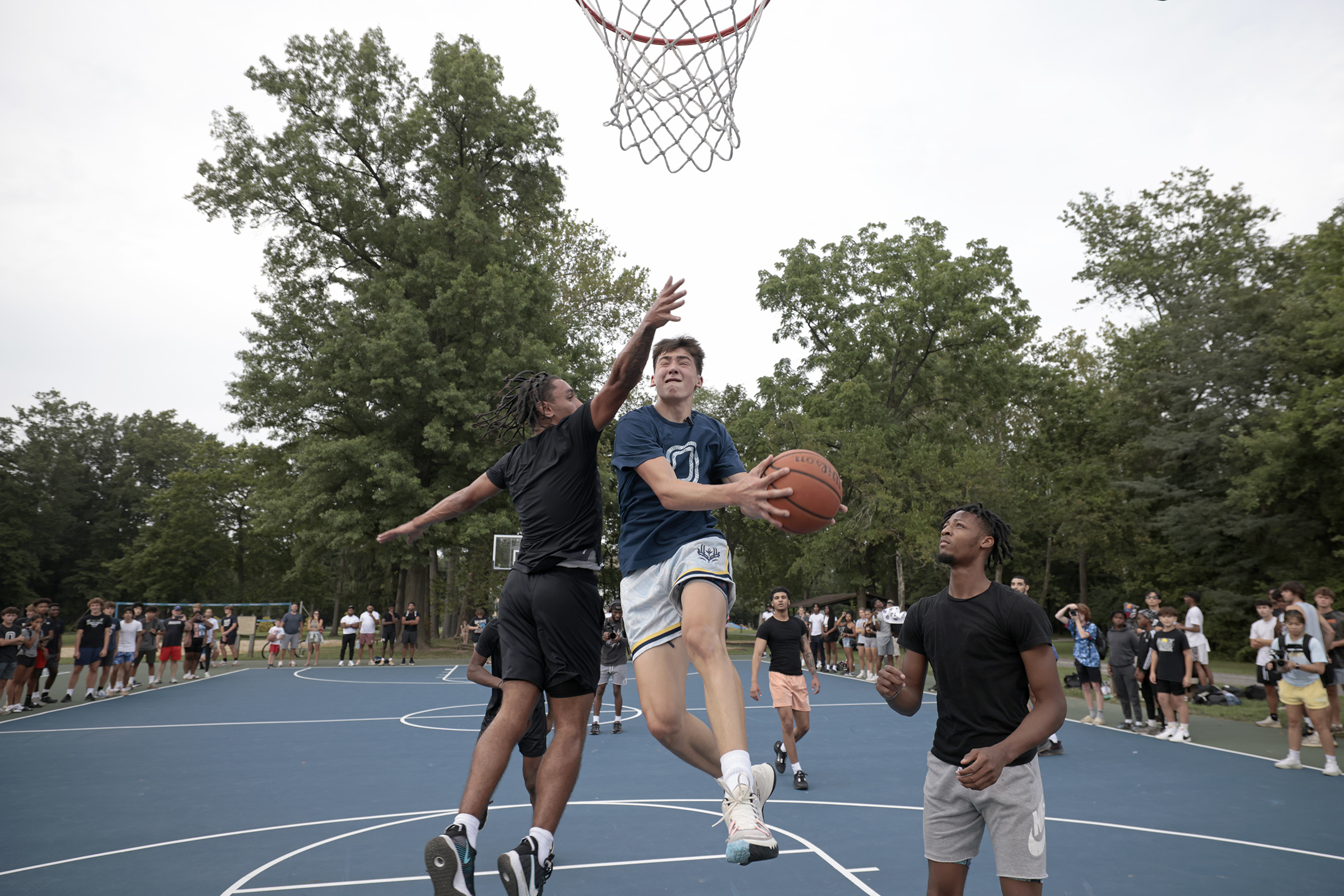 TikTok star Jake West shows heart at playground basketball event