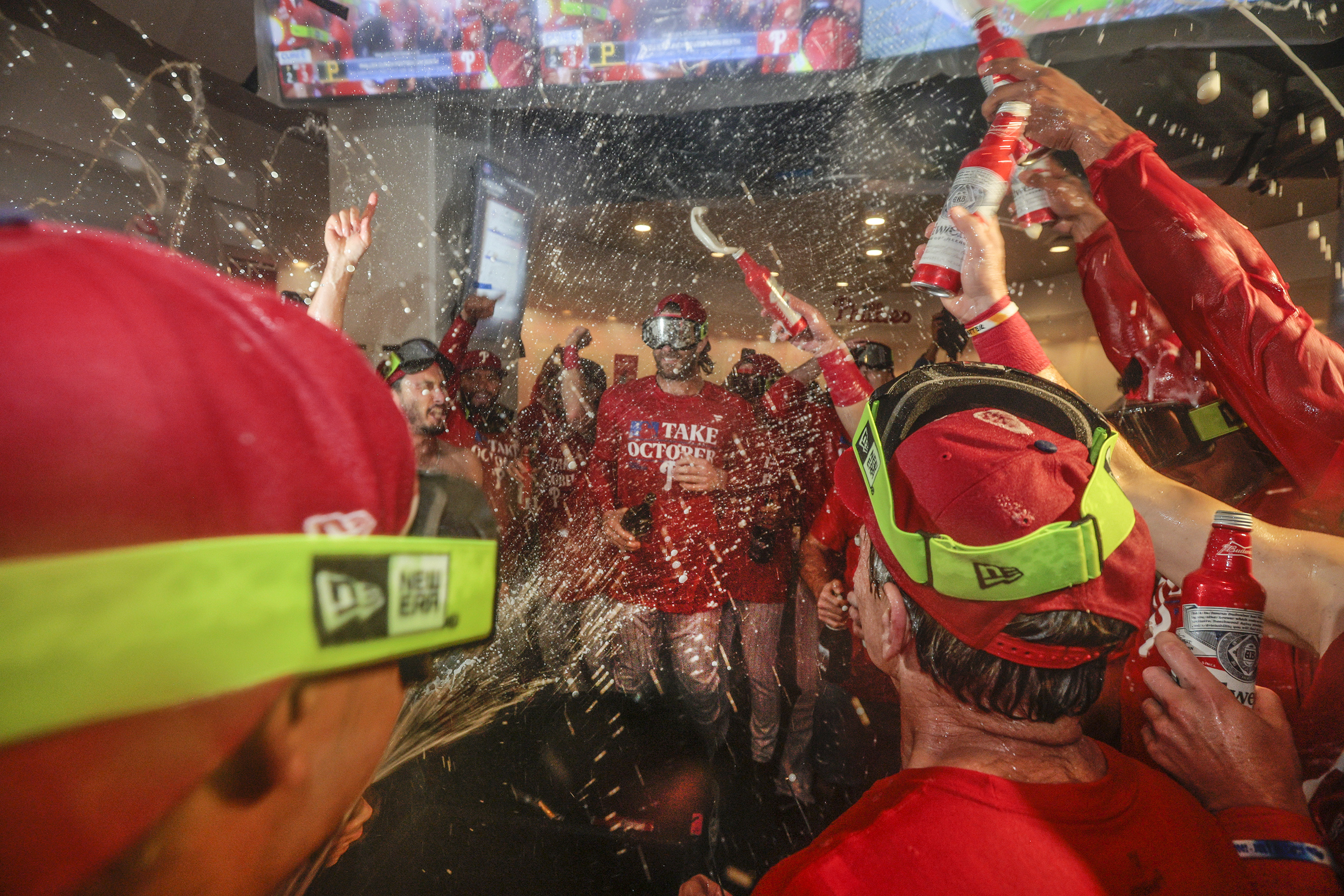 Watch the Phillies' playoff-clinching clubhouse celebration