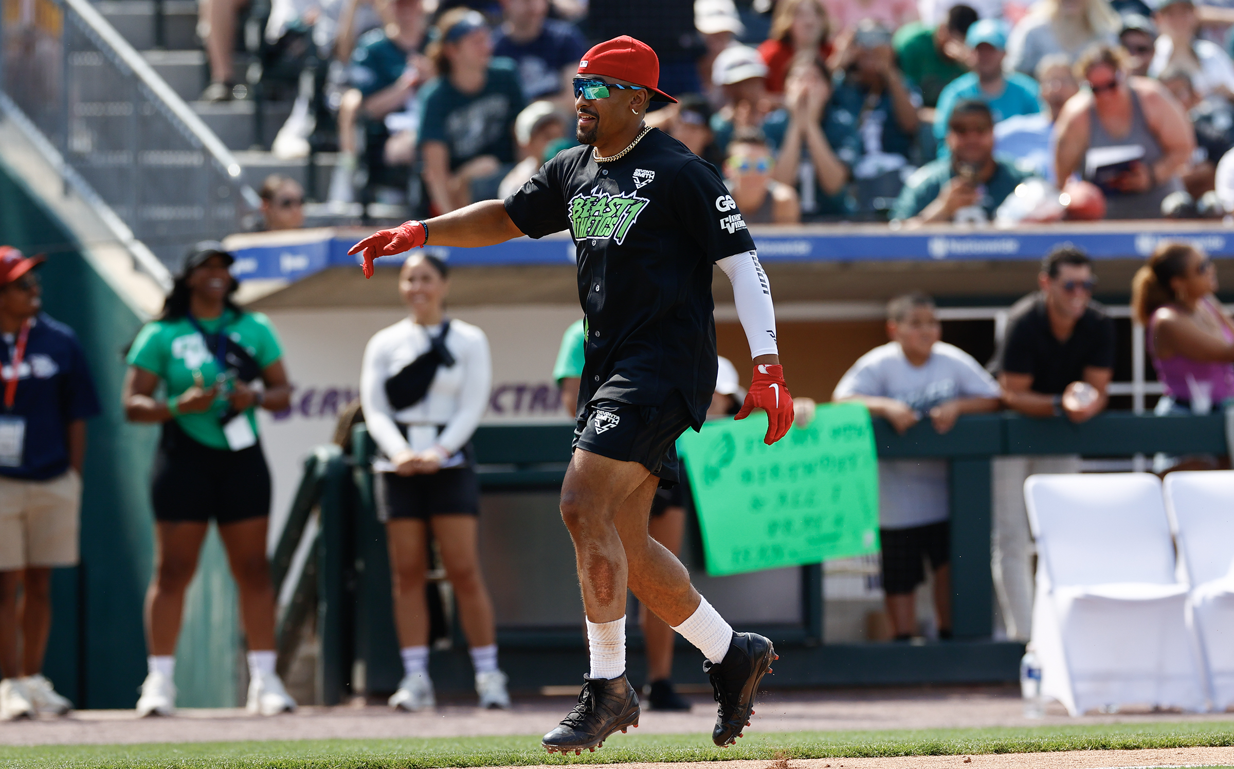 A.J. Brown, Jalen Hurts show their power at DeVonta Smith's charity softball  game