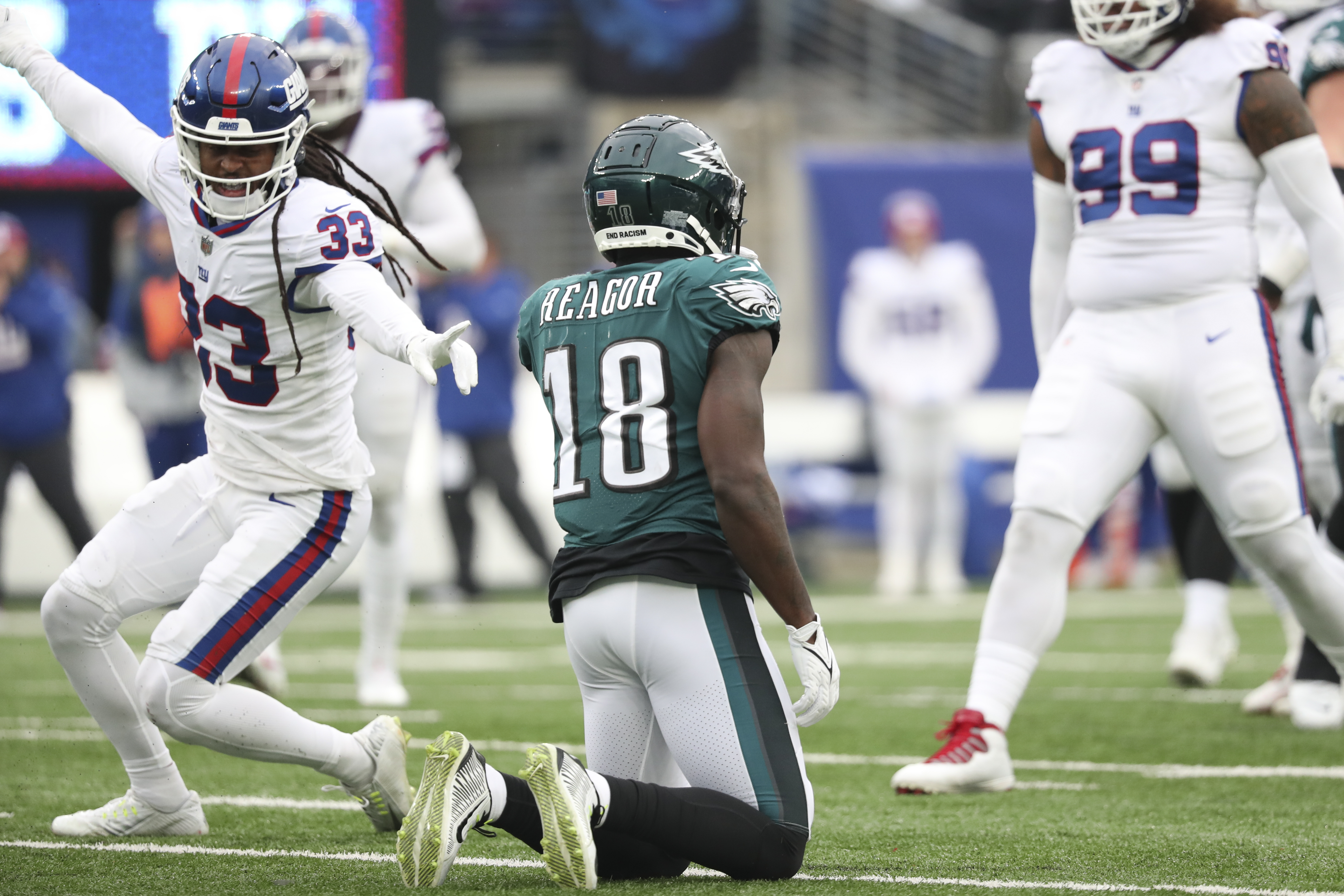 DeVonta Smith's frustration boils over as questionable offensive choices  lead to Eagles loss at Giants