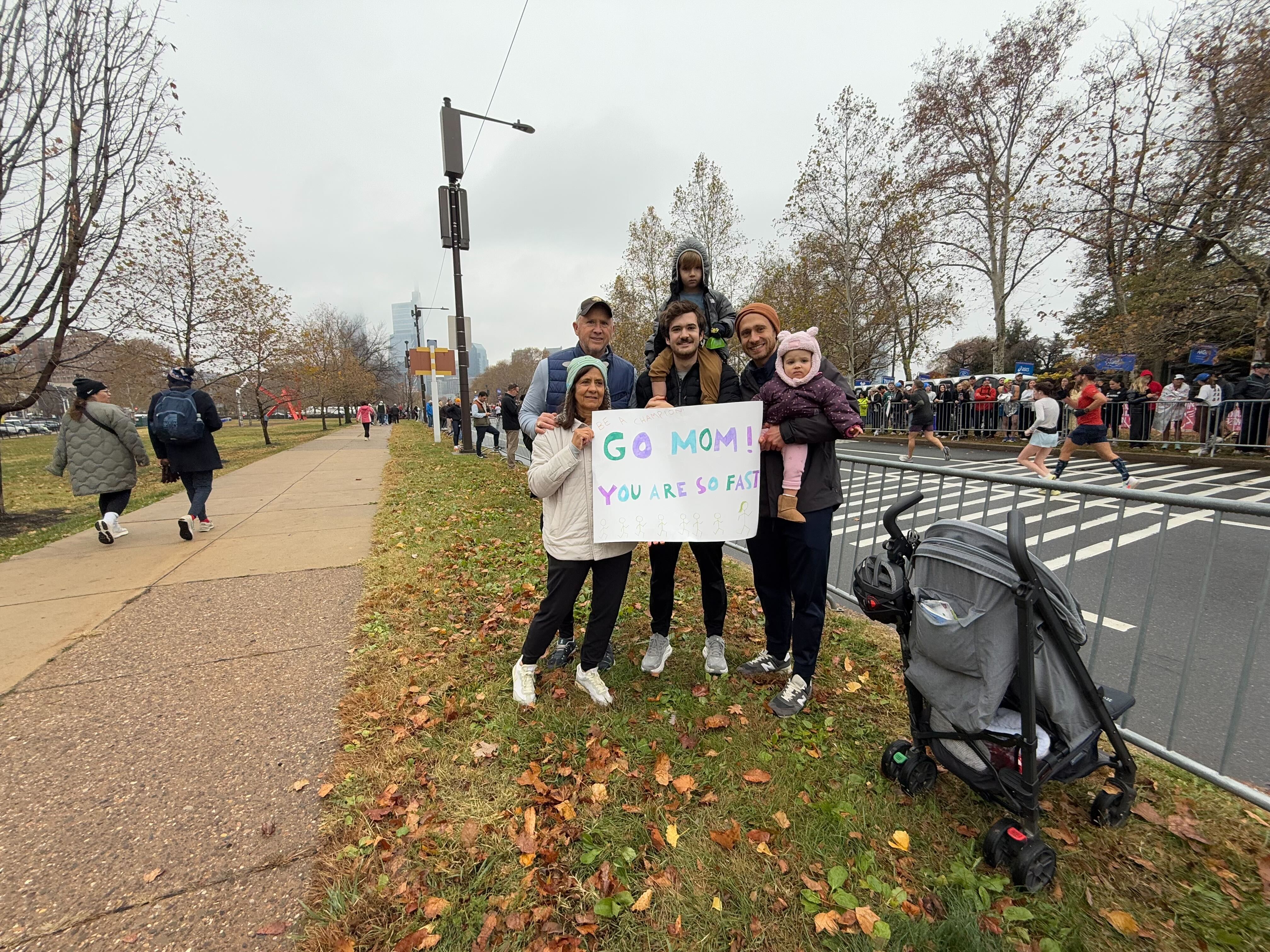 Daniel Sauter and his family showed up to support partner Leora Sauter on her first race postpartum.