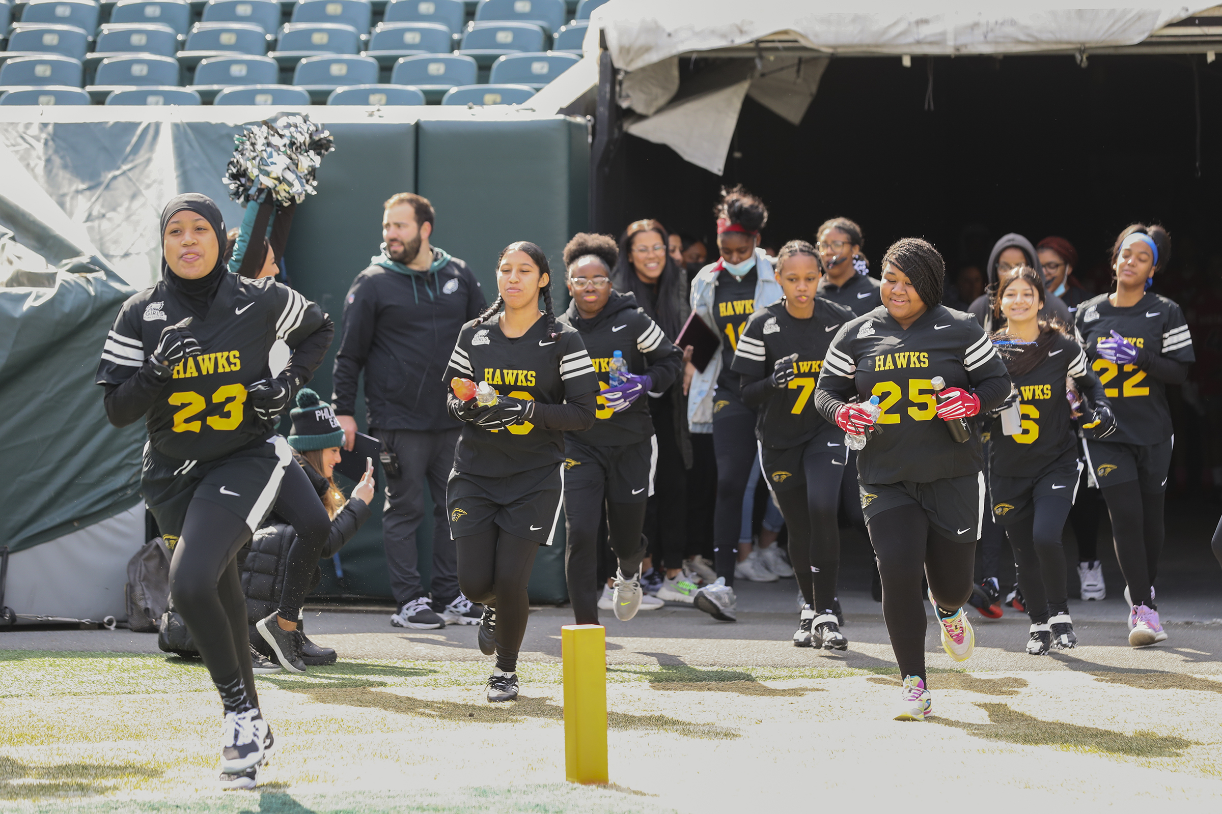 The Eagles' girls' high school flag football league is breaking down  barriers