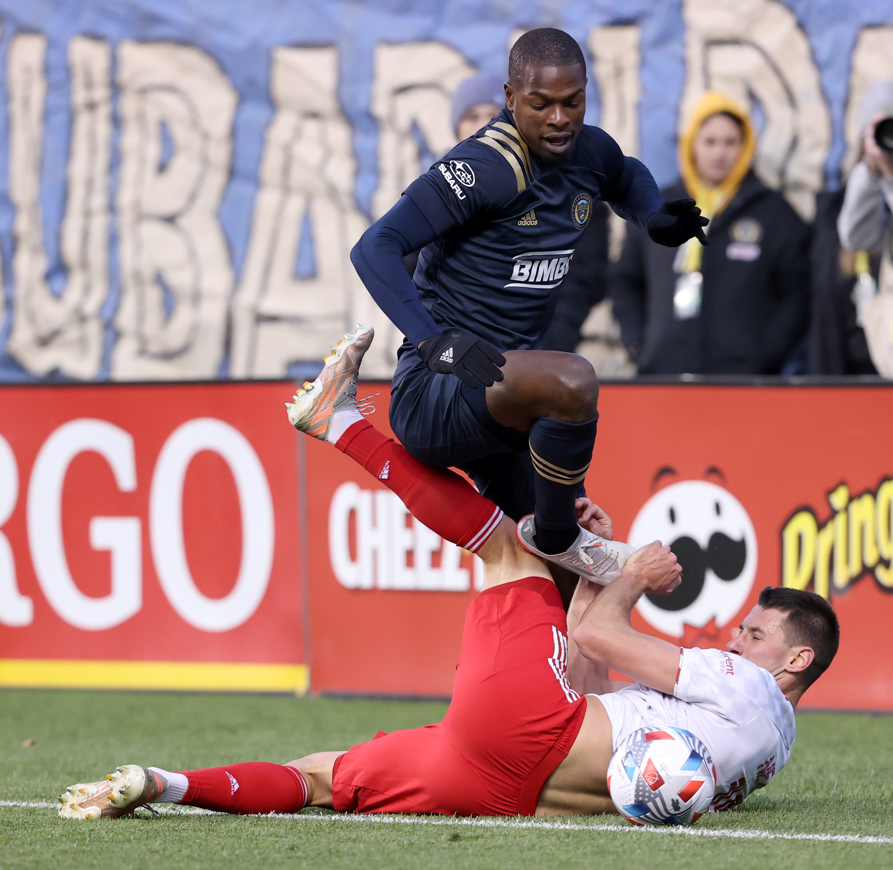 Philadelphia Union defender Jakob Glesnes celebrates his game-winning  overtime playoff goal against the New York Red Bull Stock Photo - Alamy