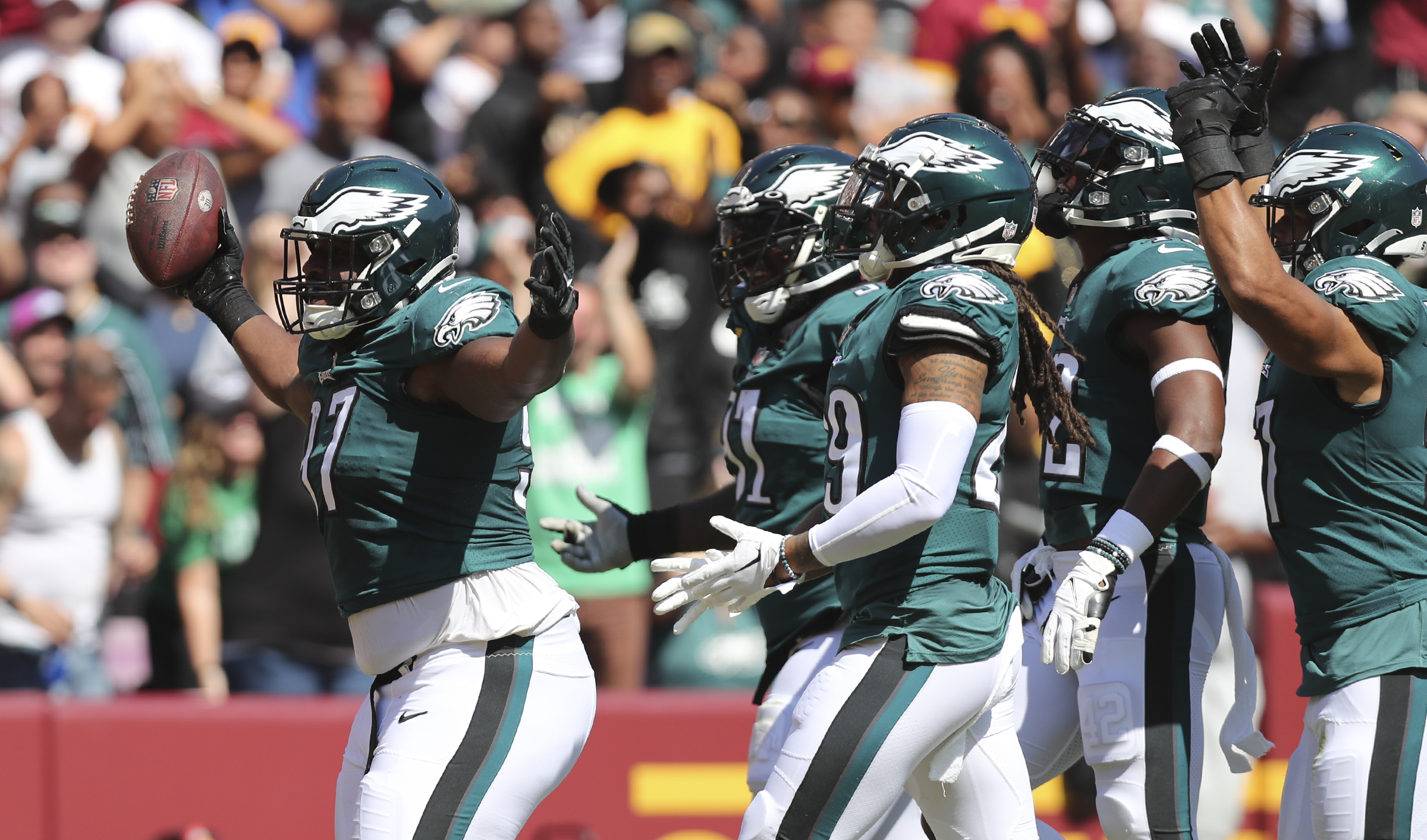 Eagles defense 'hunted' Carson Wentz for nine sacks in win over Commanders