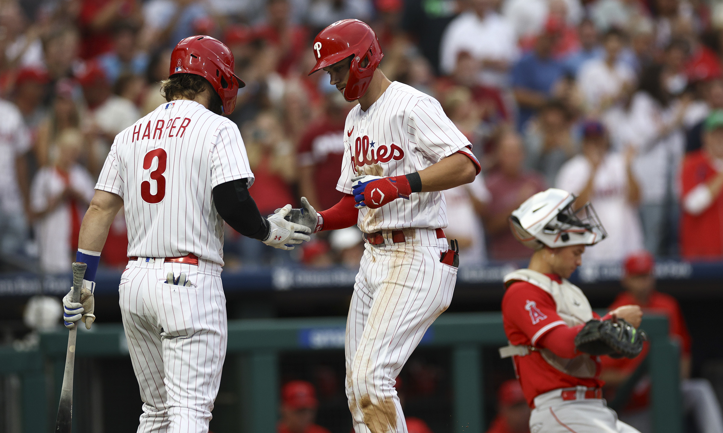 Trea Turner homers twice, Bryce Harper goes deep as Phillies top Angels 