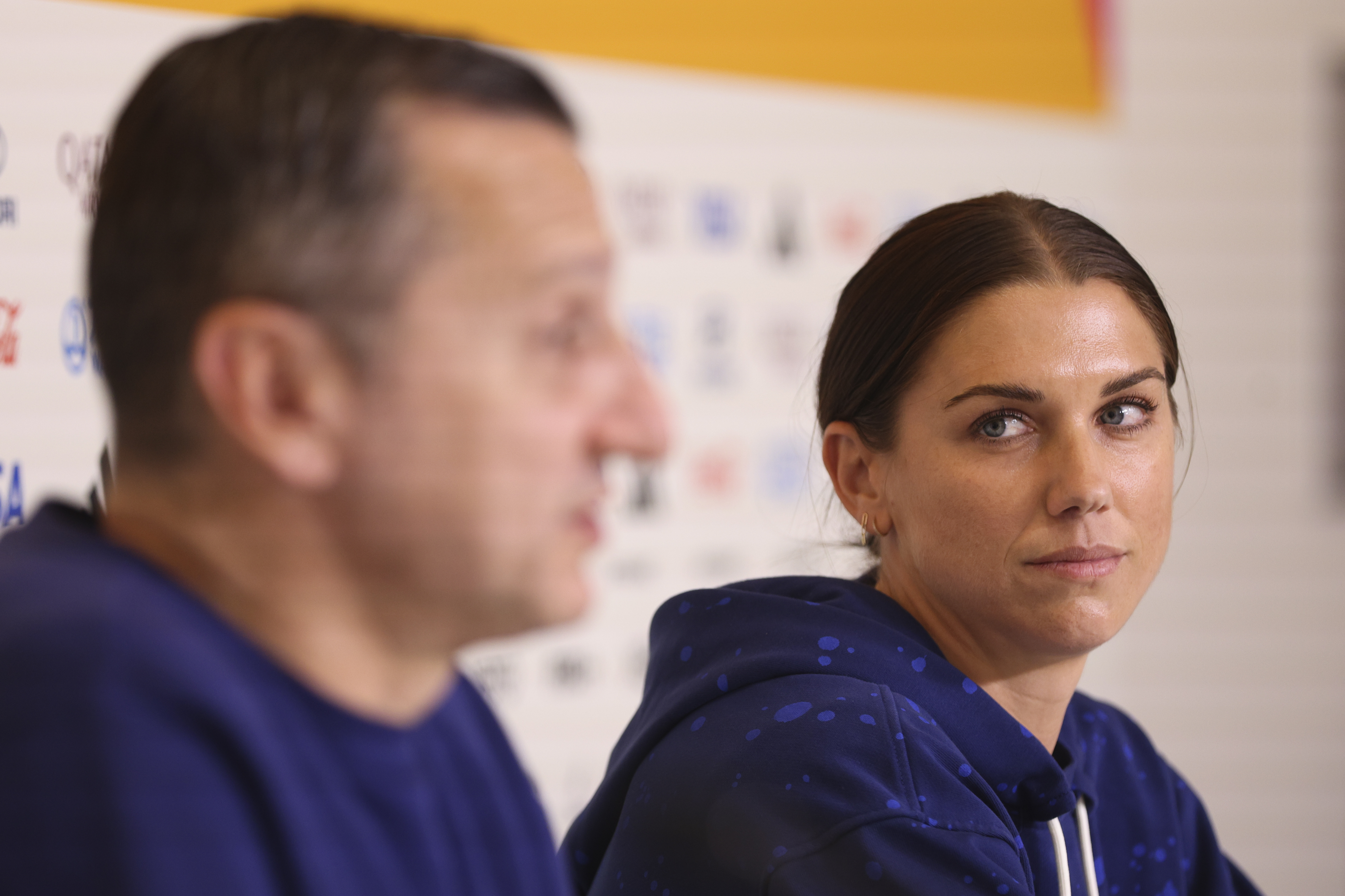 Alex Morgan of United States women's national soccer team reacts as she  competes against Sweden women's national football team in the third round  matc Stock Photo - Alamy