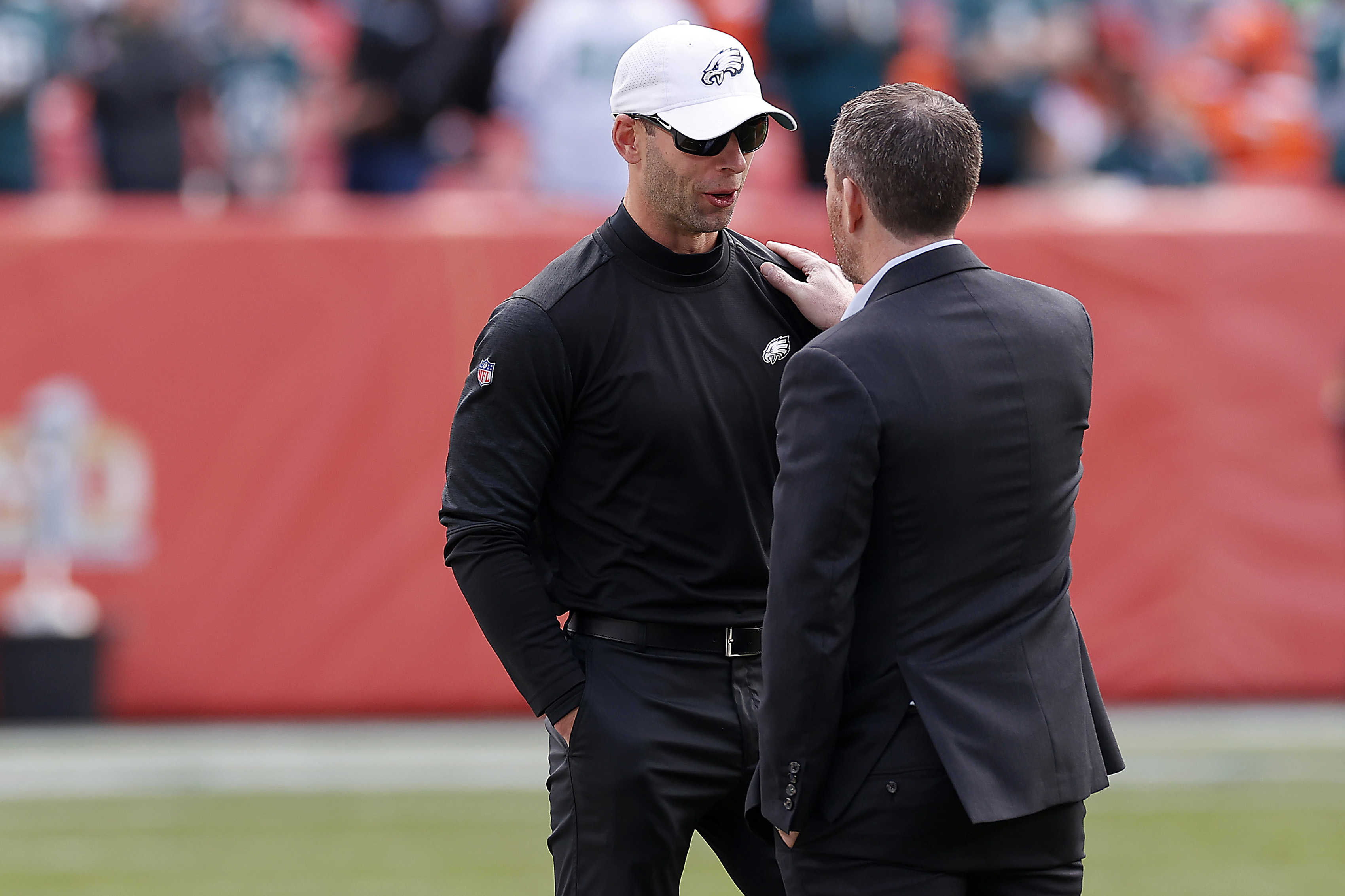 See the Philadelphia Eagles warm up in Denver