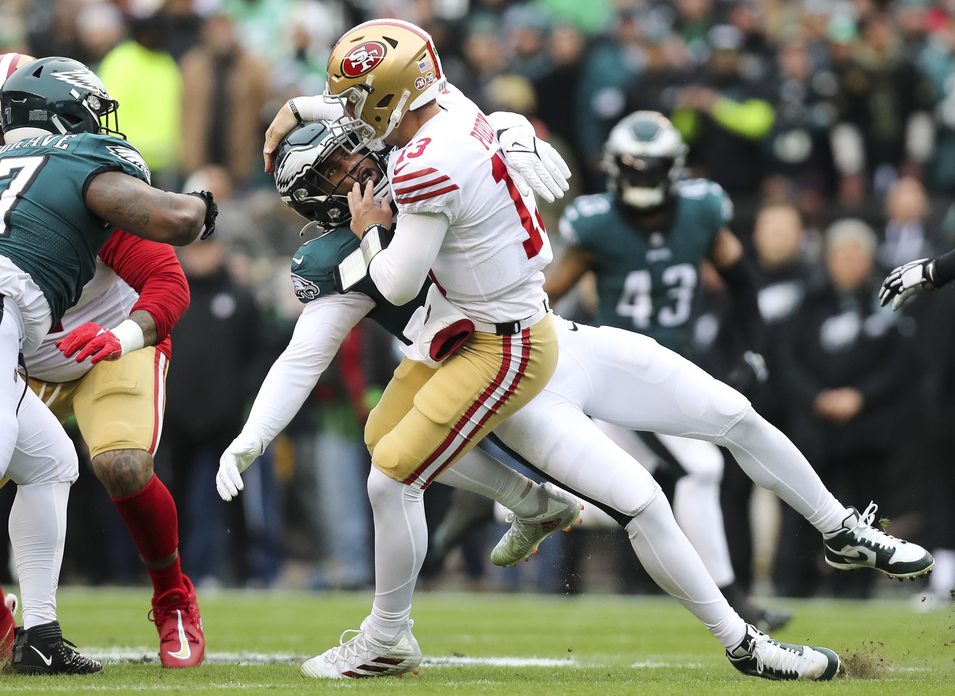 Eagles' Haason Reddick overcomes snubs and knocks out Brock Purdy and the  49ers in the NFC championship