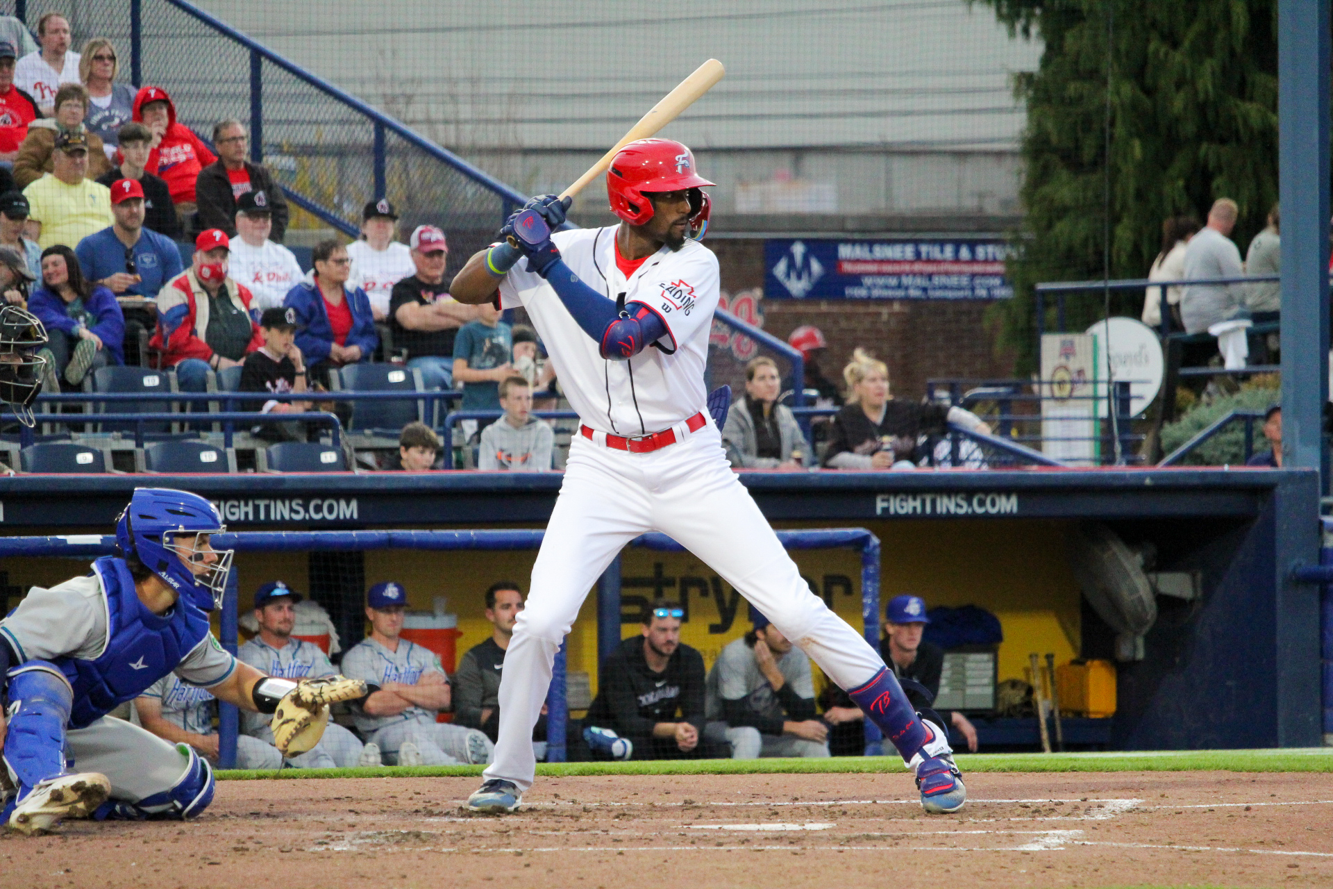 The Reading Fightin Phils' tallest player, first baseman Carlos De