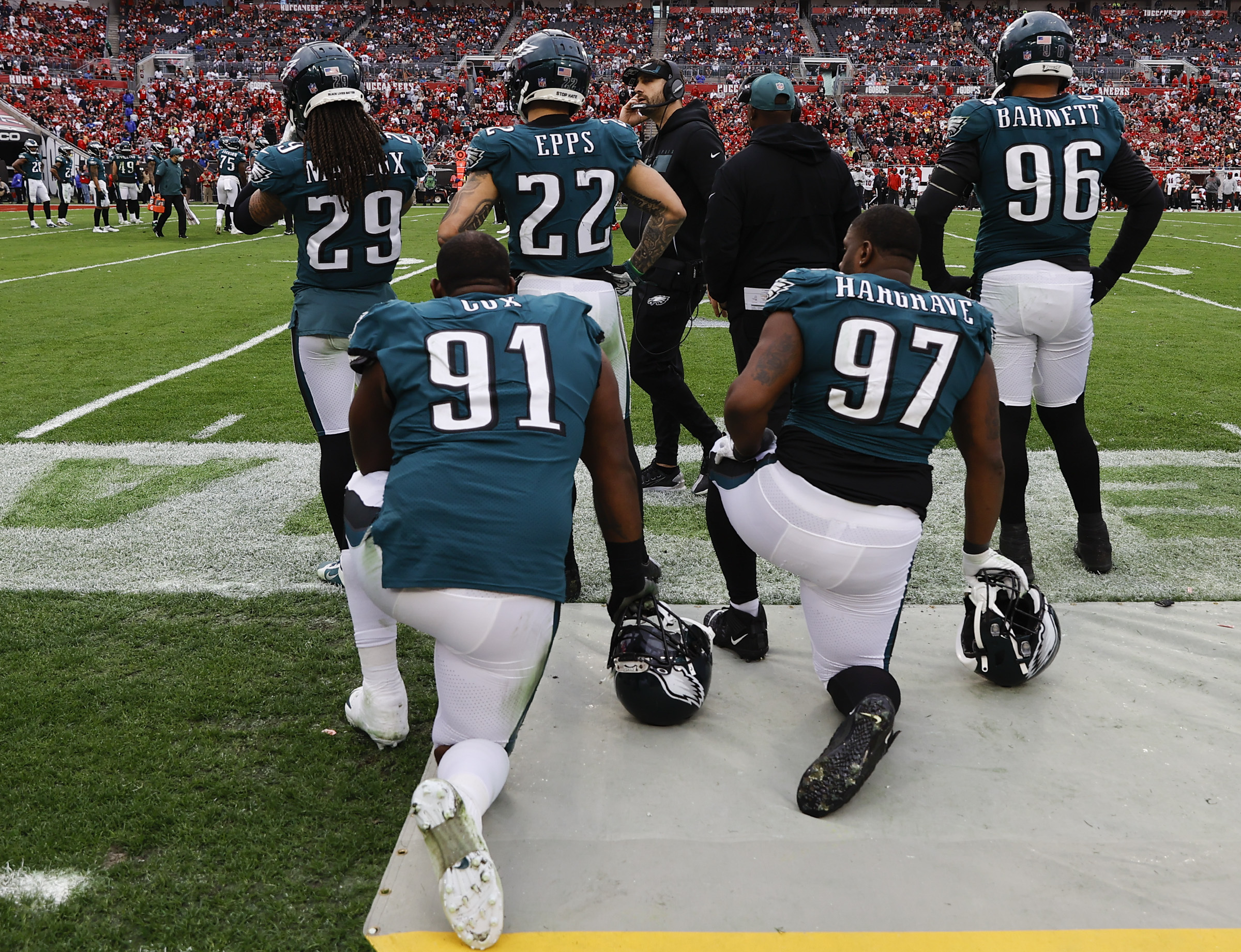 Jalen Hurts and Jalen Reagor took steps back as the Eagles got bounced by  the Buccaneers and Brady