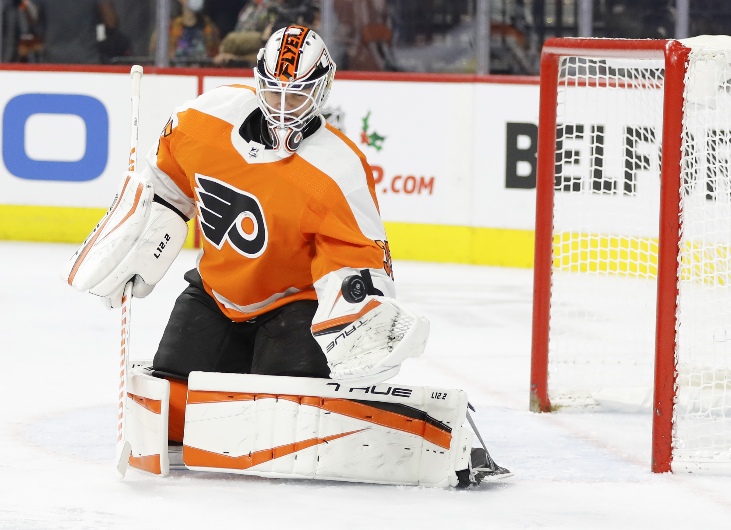 Philadelphia Flyers goalie Carter Hart turns to his guitar after a meltdown  vs. Boston Bruins