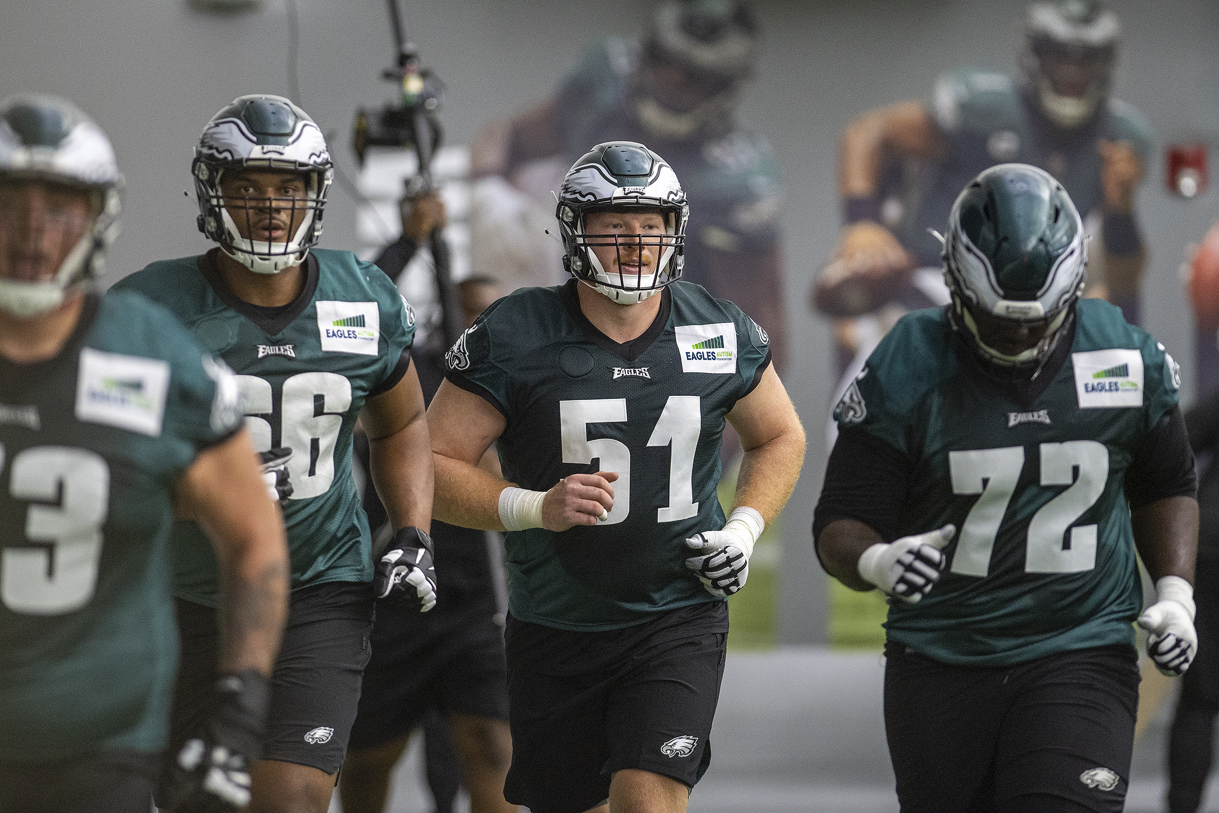 Cam Jurgens settles into new role at right guard