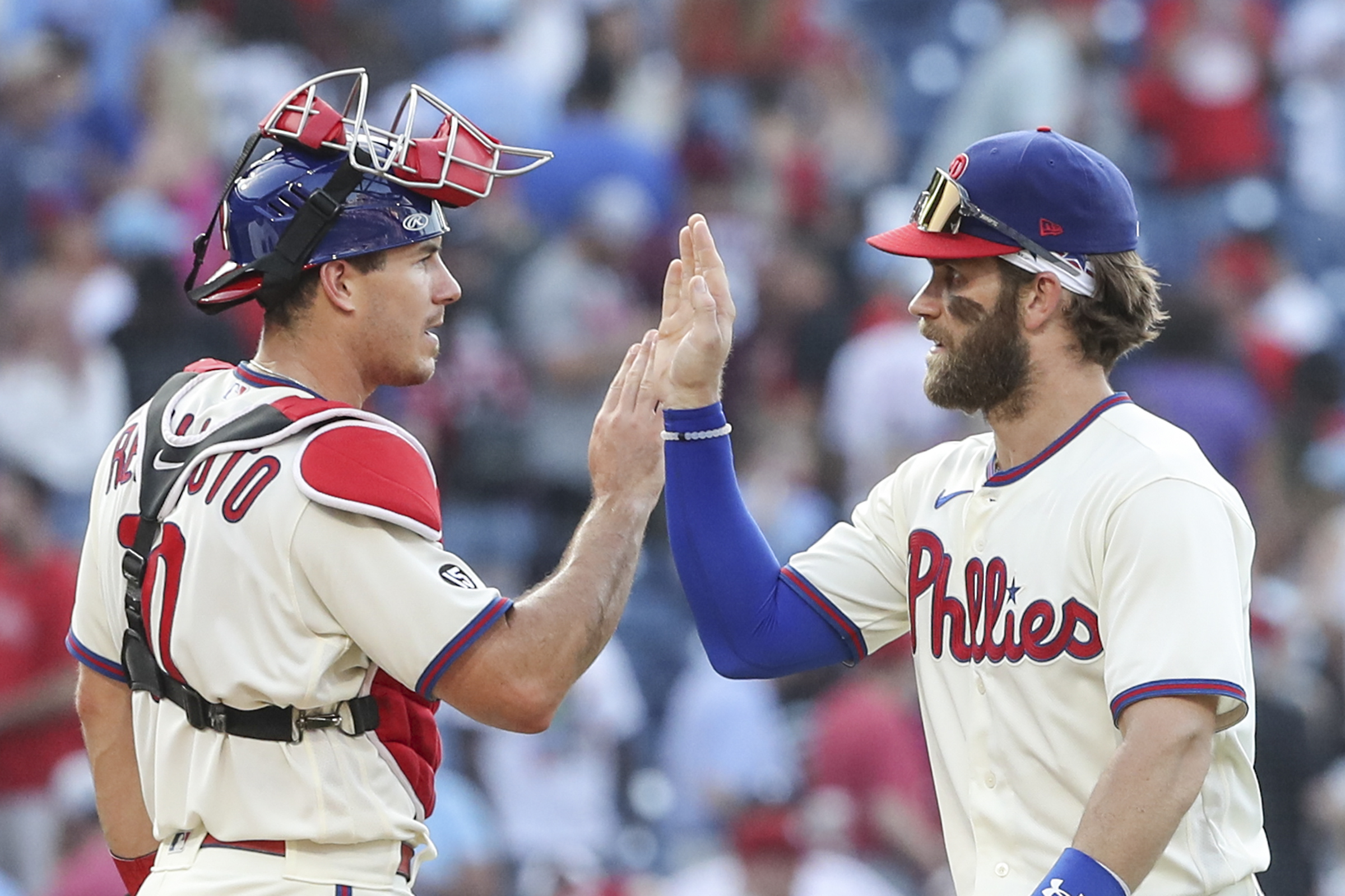 Phillies' Rhys Hoskins: Don't expect universal DH or expanded