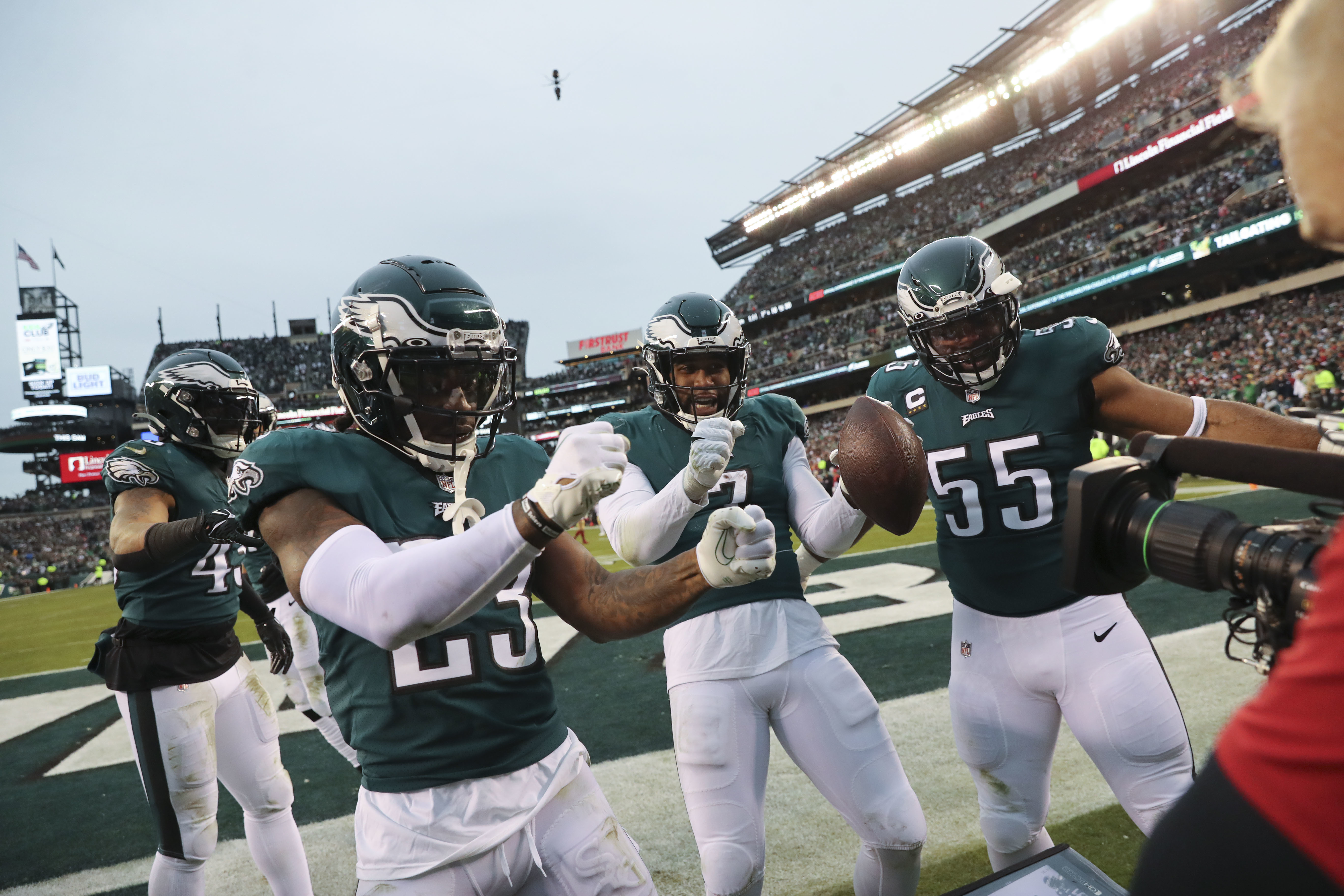 Fans celebrate as the Philadelphia Eagles are Super Bowl bound