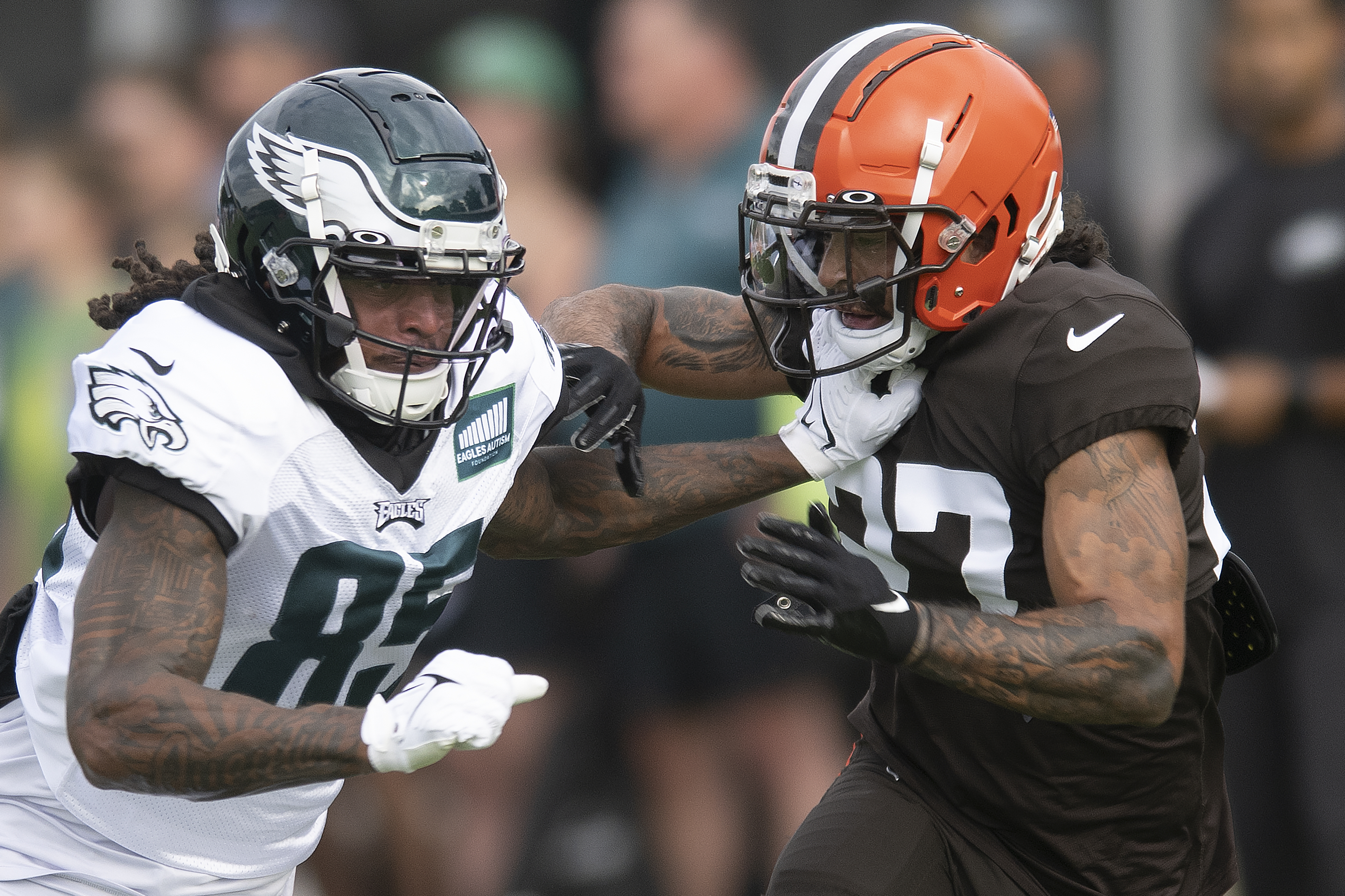 Josh Sweat sacks the Browns' Deshaun Watson in joint practice as the Eagles  DE grows into a veteran role