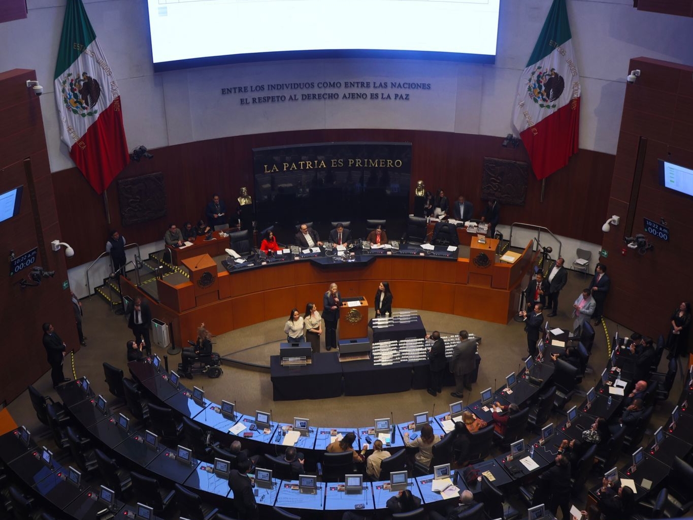 El Pleno de la Cámara de Senadores durante el proceso público de insaculación.