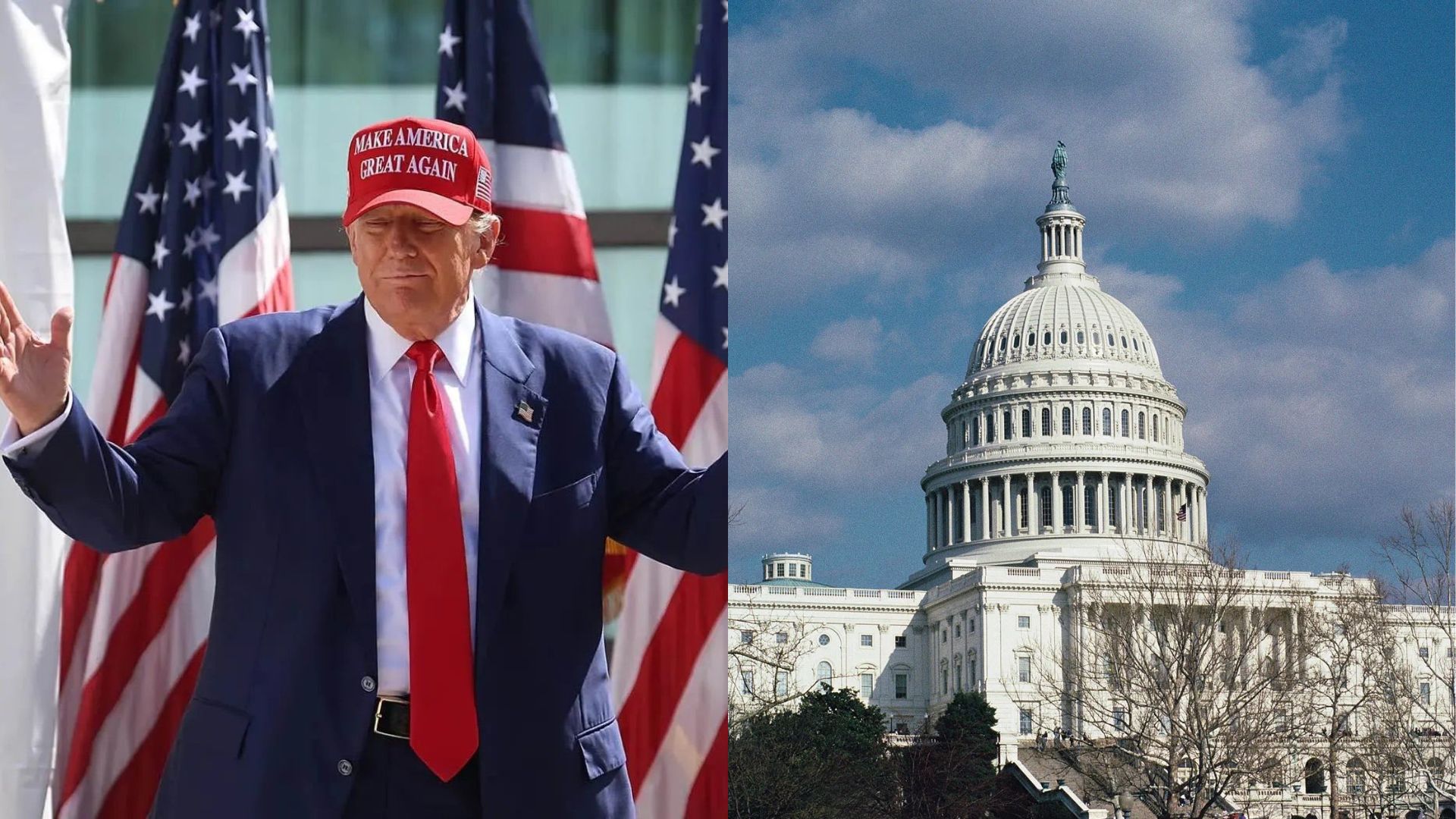 Donald Trump y el capitolio de Washington