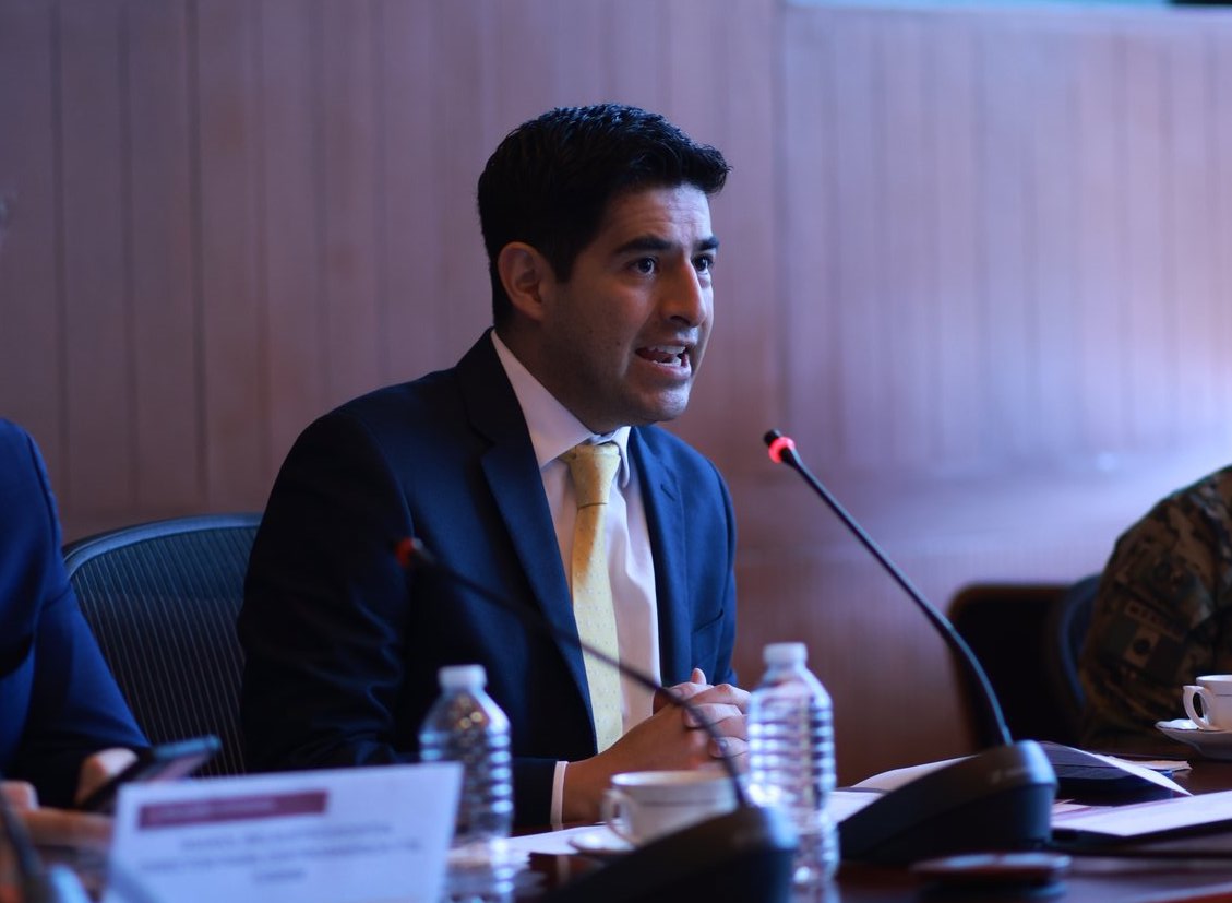 Martín Borrego  en la reunión de coordinación para avanzar en los preparativos de la Conferencia Latinoamericana sobre el tema de drogas.