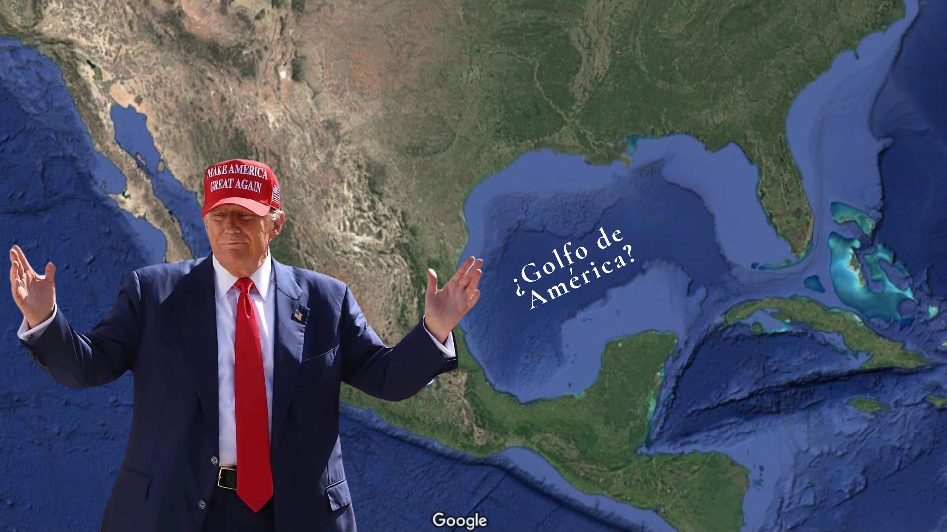 Trump ordenó cambiar el nombre de Golfo de México a Golfo de América.