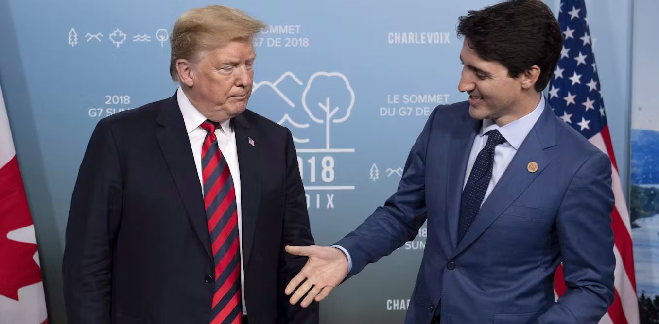 Justin Trudeau, primer ministro de Canadá y Donald Trump, presidente de Estados Unidos.