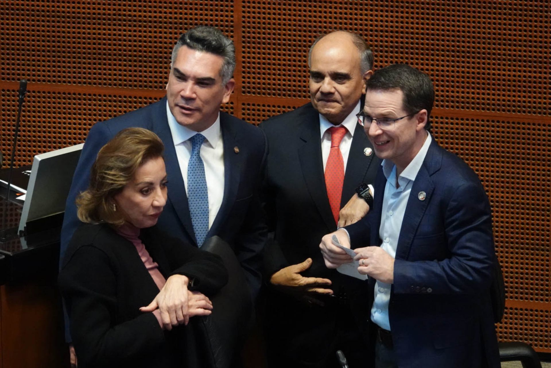 Los senadores Patricia Murguía, Alejandro Moreno, Manuel Añorve y Ricardo Anaya.