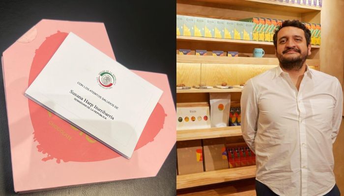 Senadores regalan Chocolates Rocío de hijo de AMLO por el 14 de febrero.