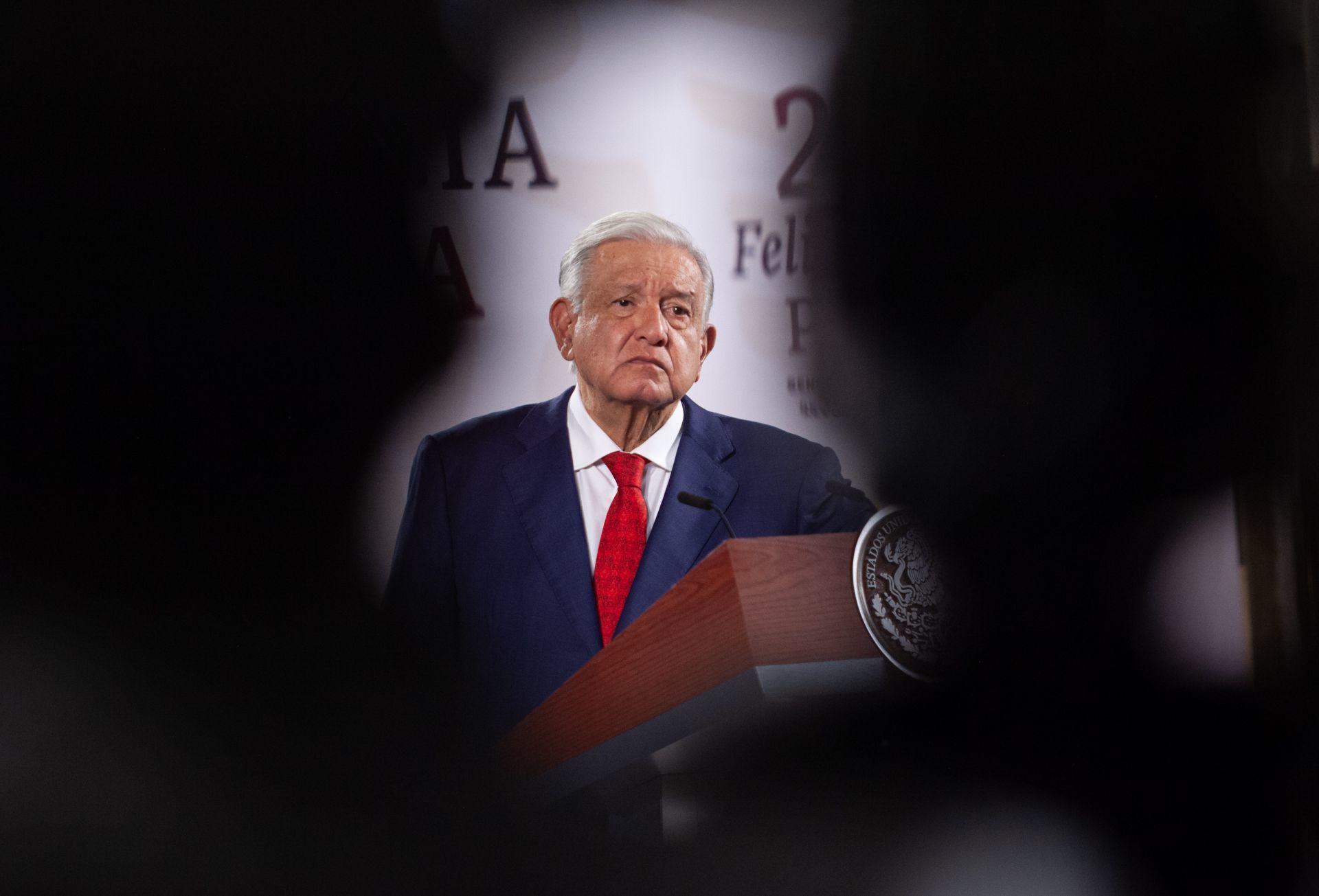 Andrés Manuel López Obrador, presidente de México durante conferencia de prensa