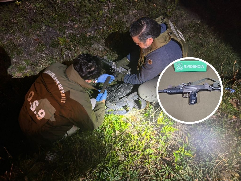 Carabineros recupera subametralladora UZI extraviada durante procedimiento en Puerto Montt