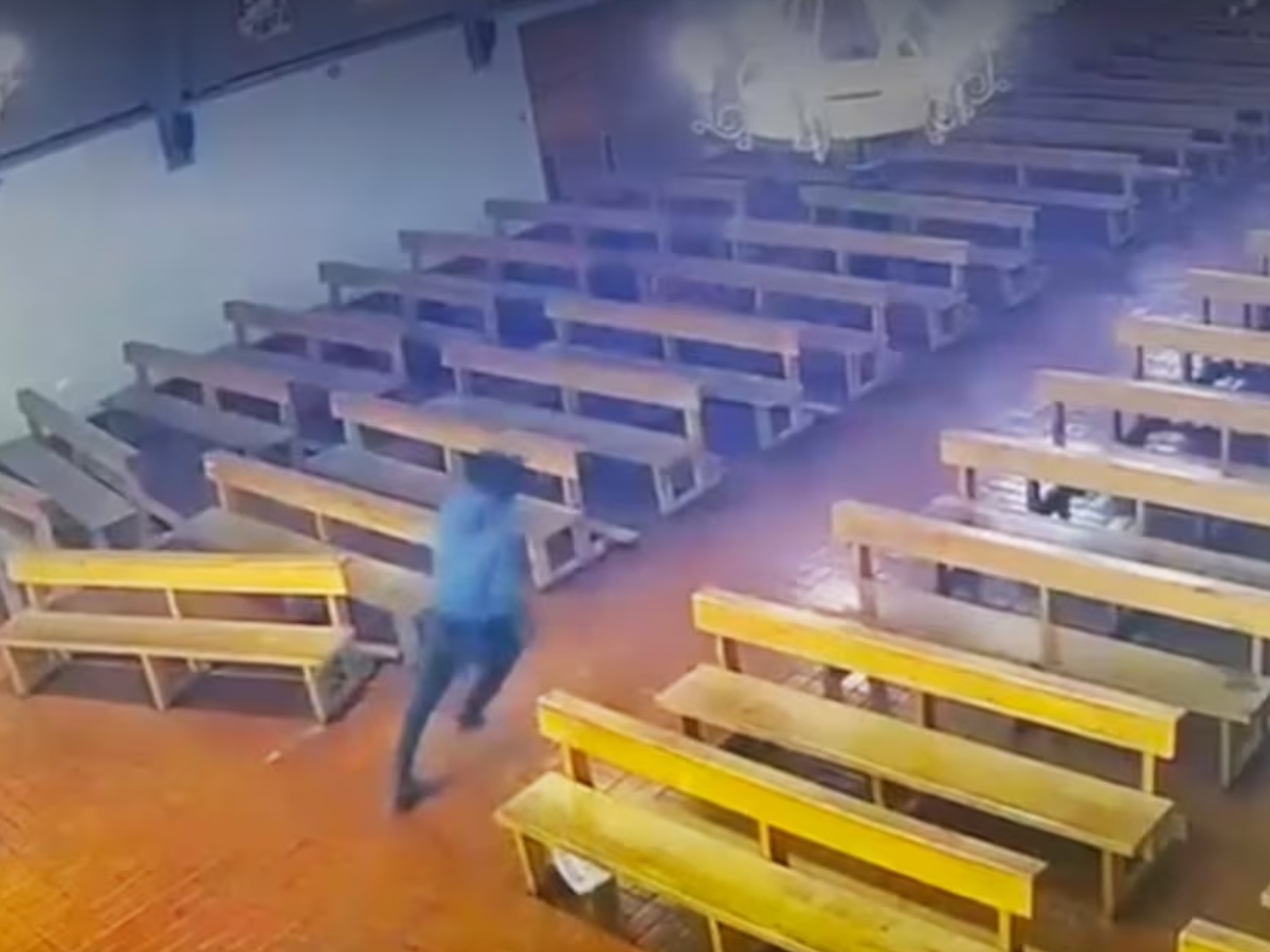 Cámara de seguridad muestra momentos de terror en una parroquia de Rancagua que dejó un herido a bala