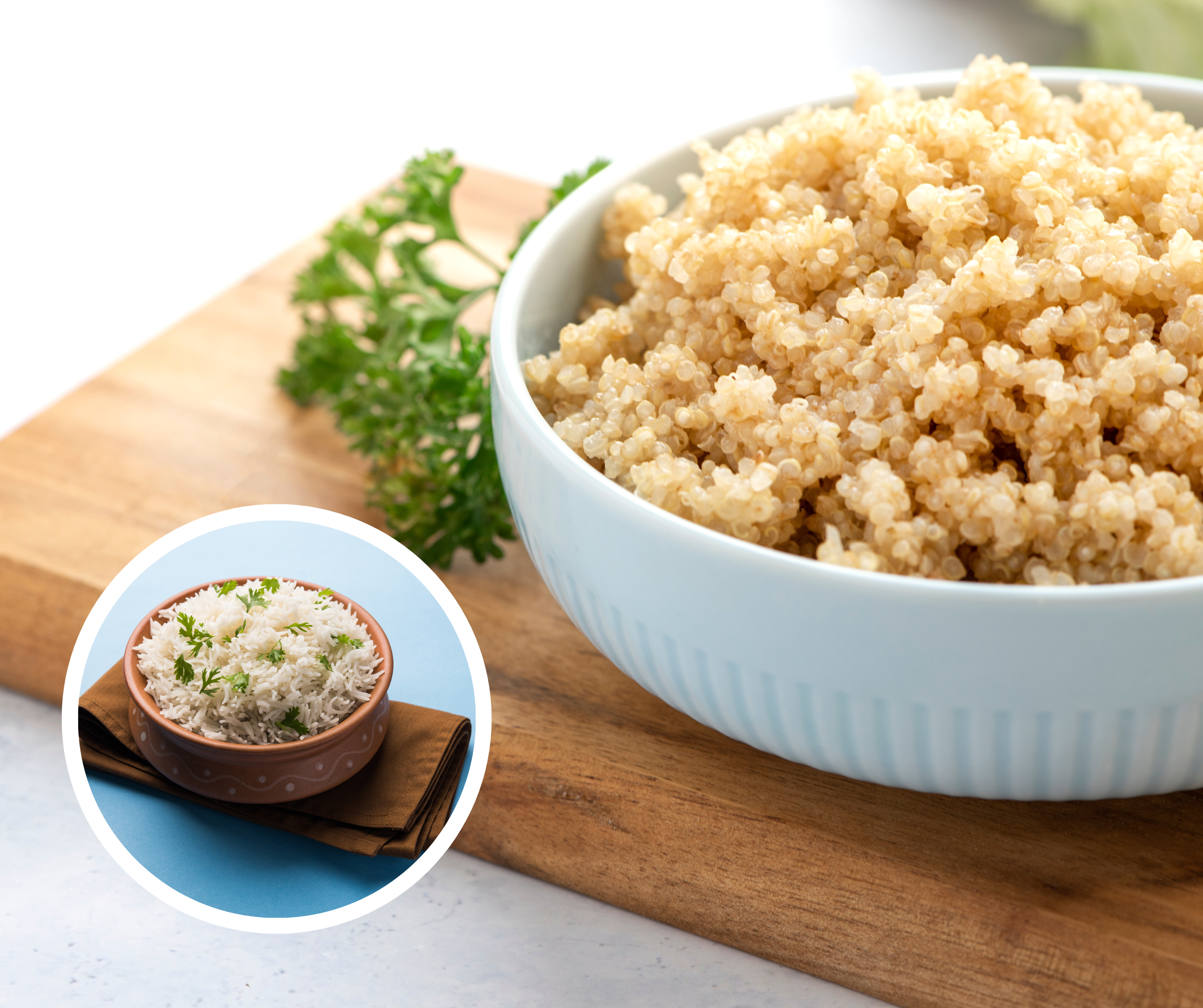 ¿Es mejor tomar arroz integral o quinoa?