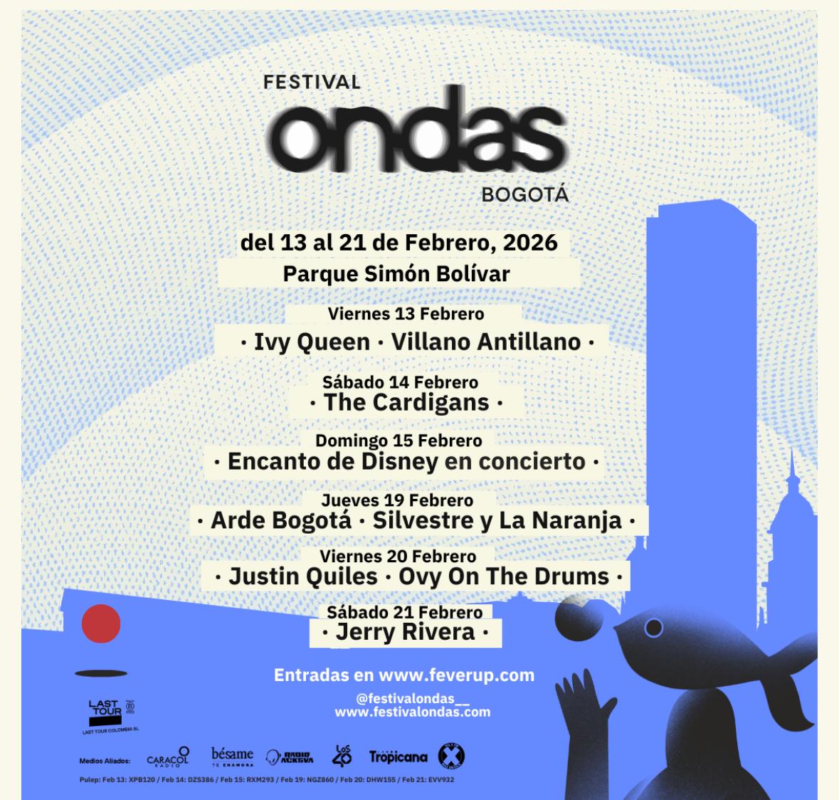 Llega a Bogot&aacute; el Festival Ondas: seis noches &uacute;nicas de m&uacute;sica en el Parque  Sim&oacute;n Bol&iacute;var | Far&aacute;ndula | Caracol Radio